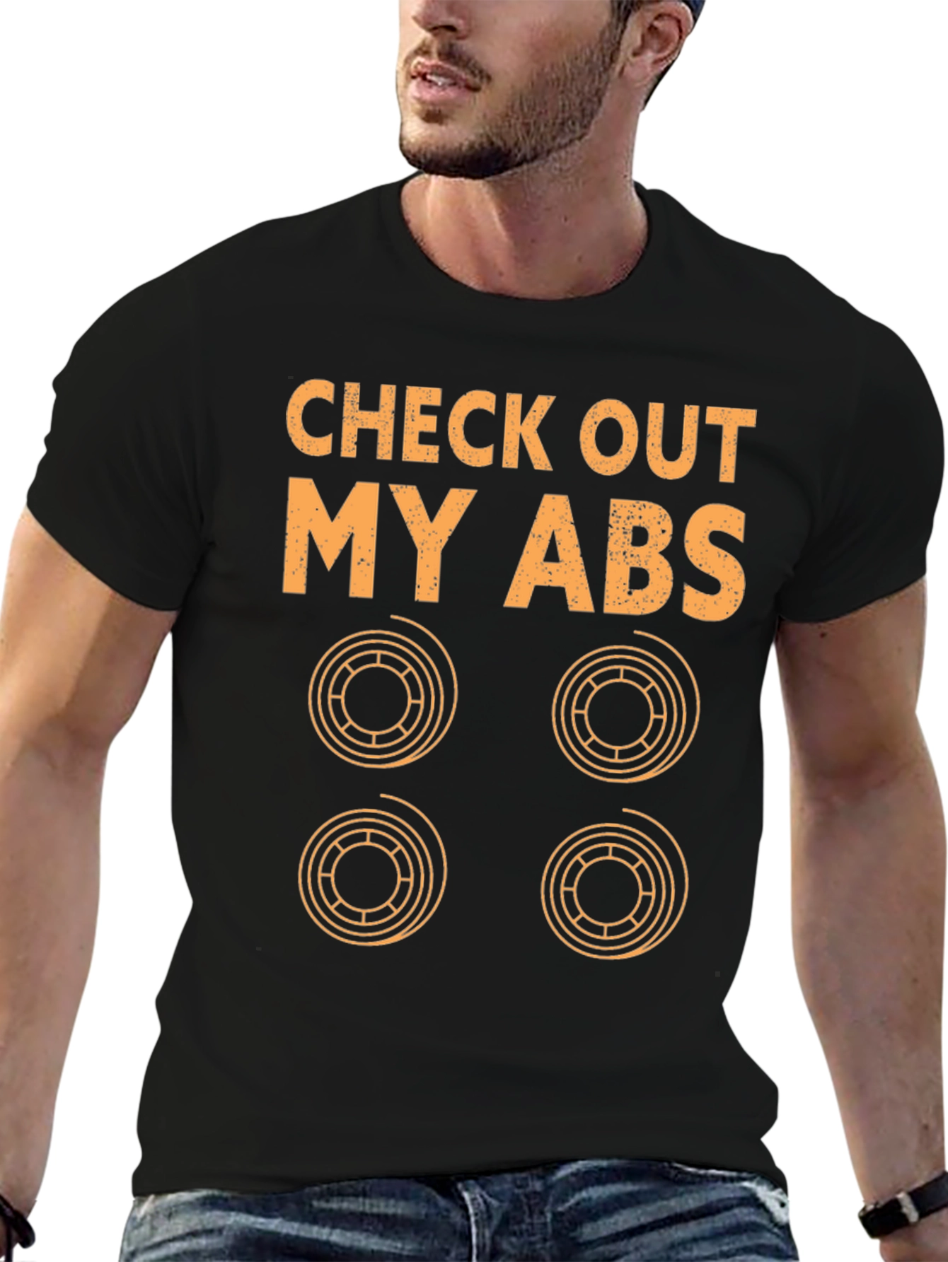 Black Check Out My ABS T-Shirt - Funny Auto Body Mechanic Tee view 6