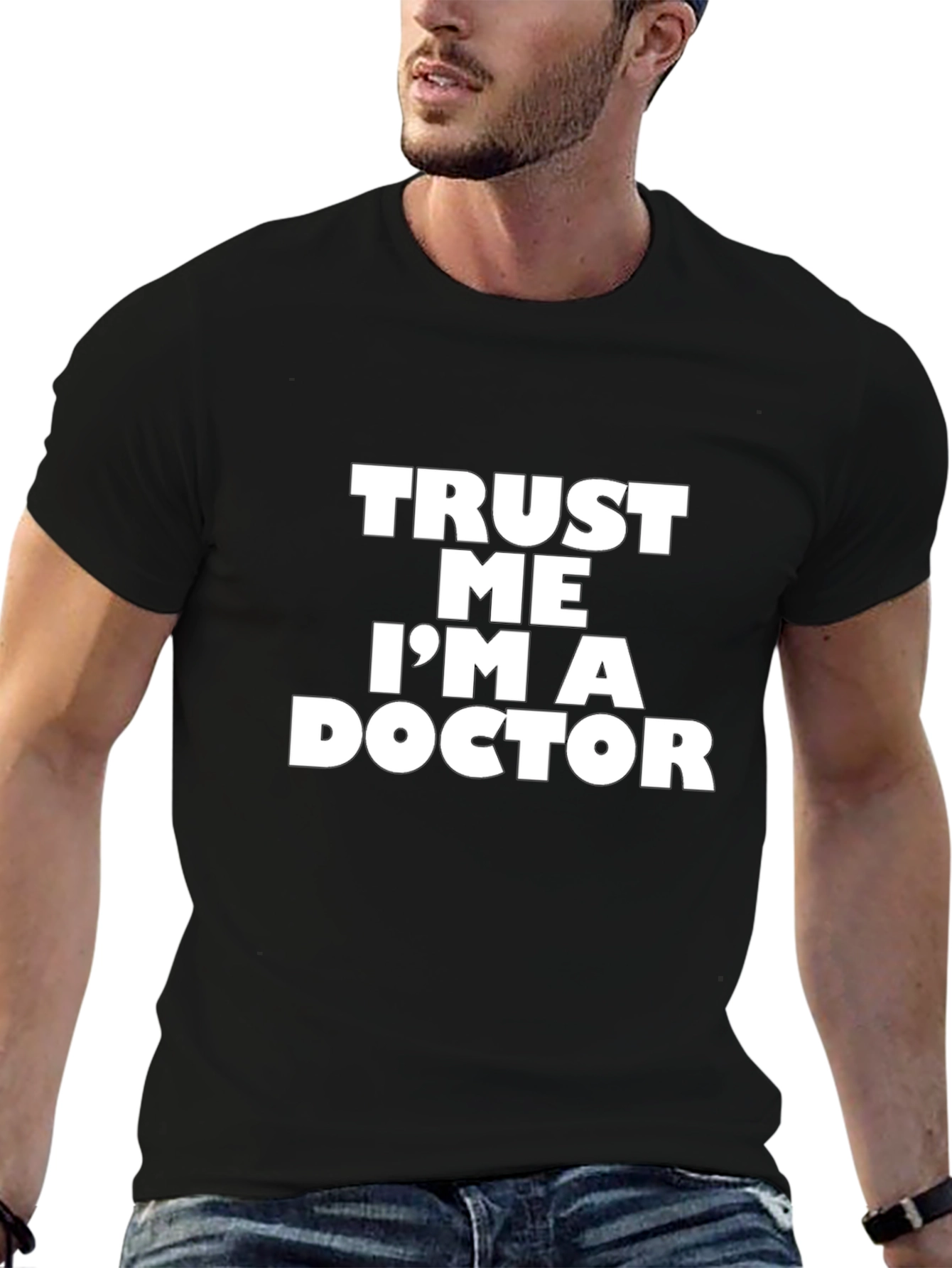 Black Trust Me I'm A Doctor T-Shirt - Funny Medical Professional Tee view 6