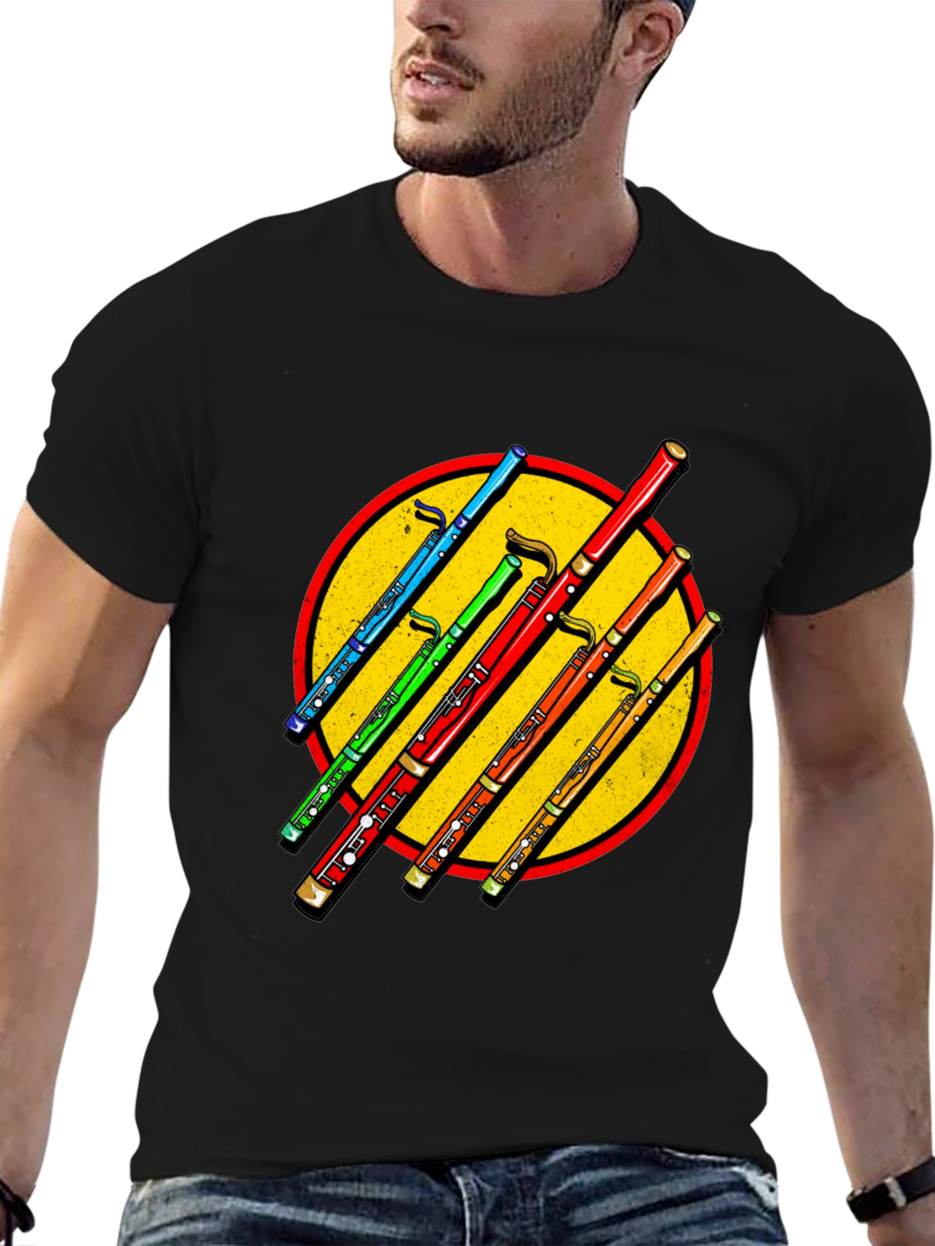 Black Bassoon Circle Graphic Tee view 6