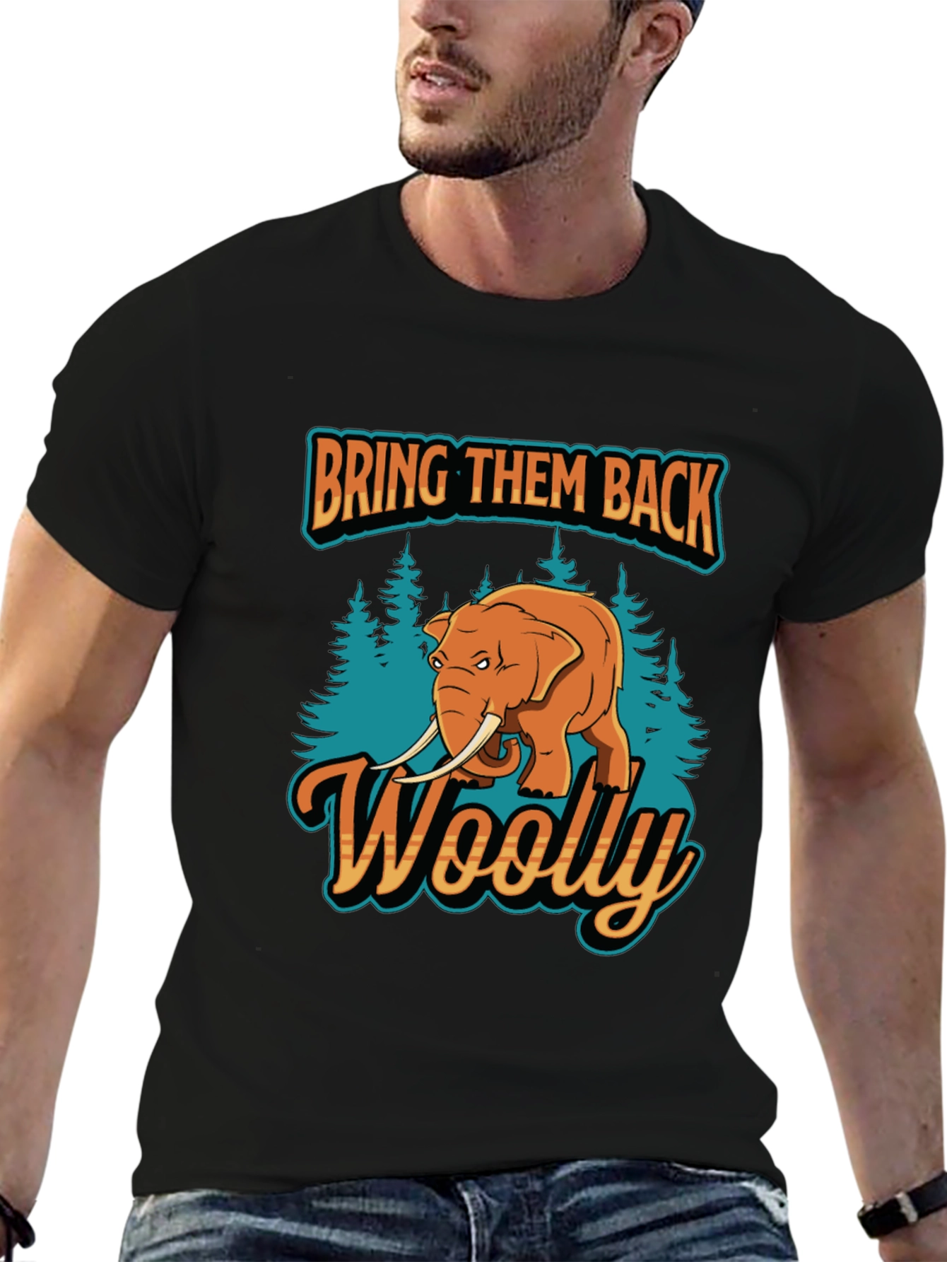 Black Bring Them Back Woolly Mammoth T-Shirt view 6