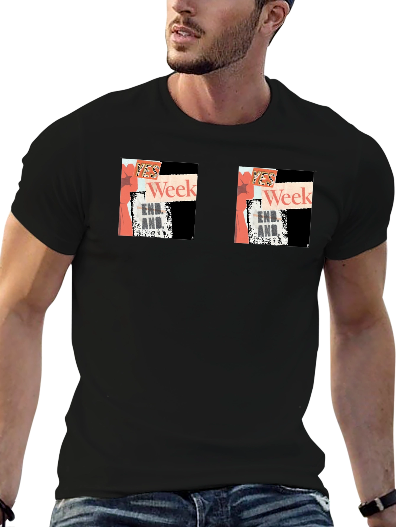 Black Yes Week End. Graphic T-Shirt view 6