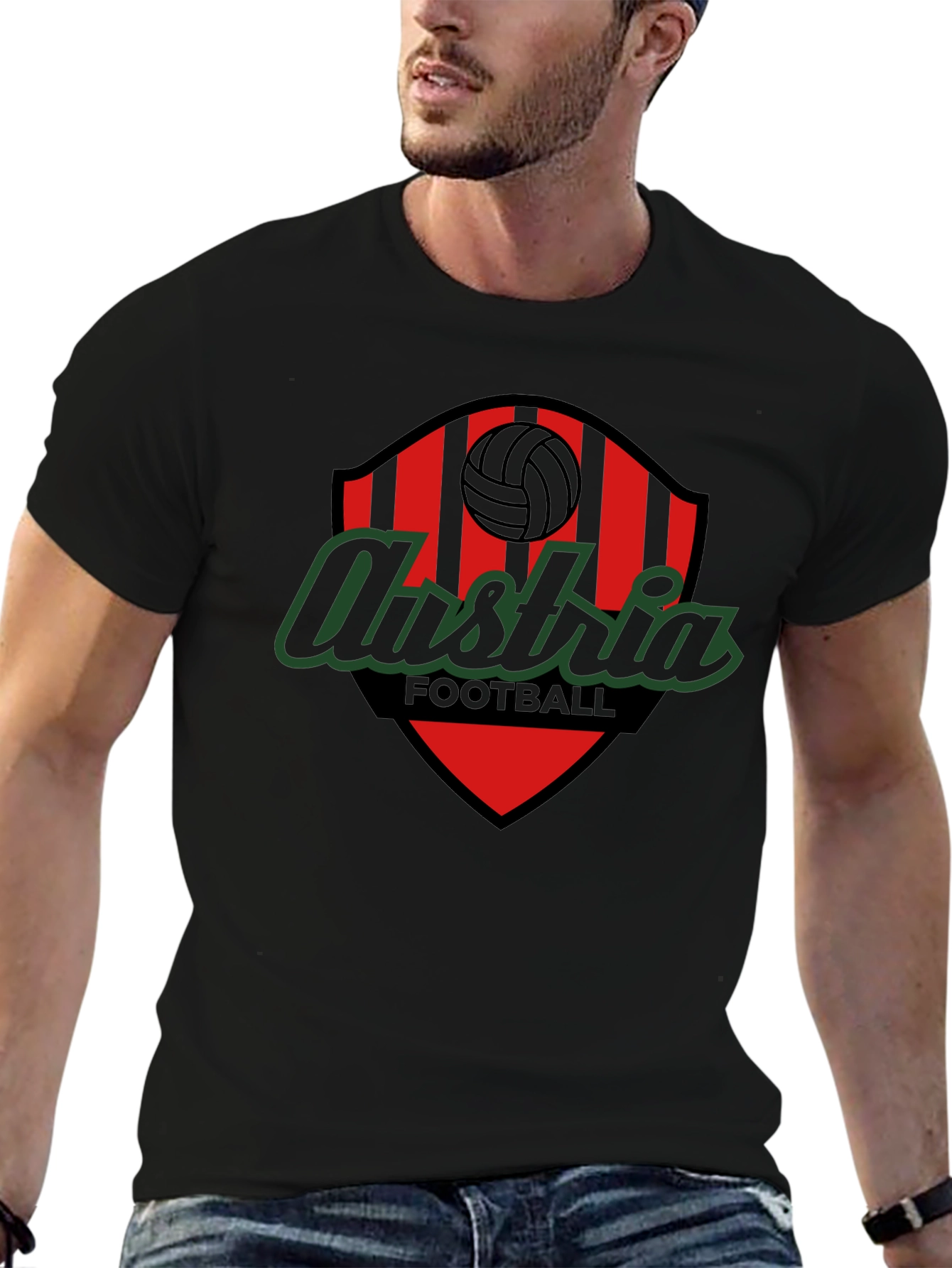 Black Austria Football T-Shirt - Soccer Fan Apparel view 6