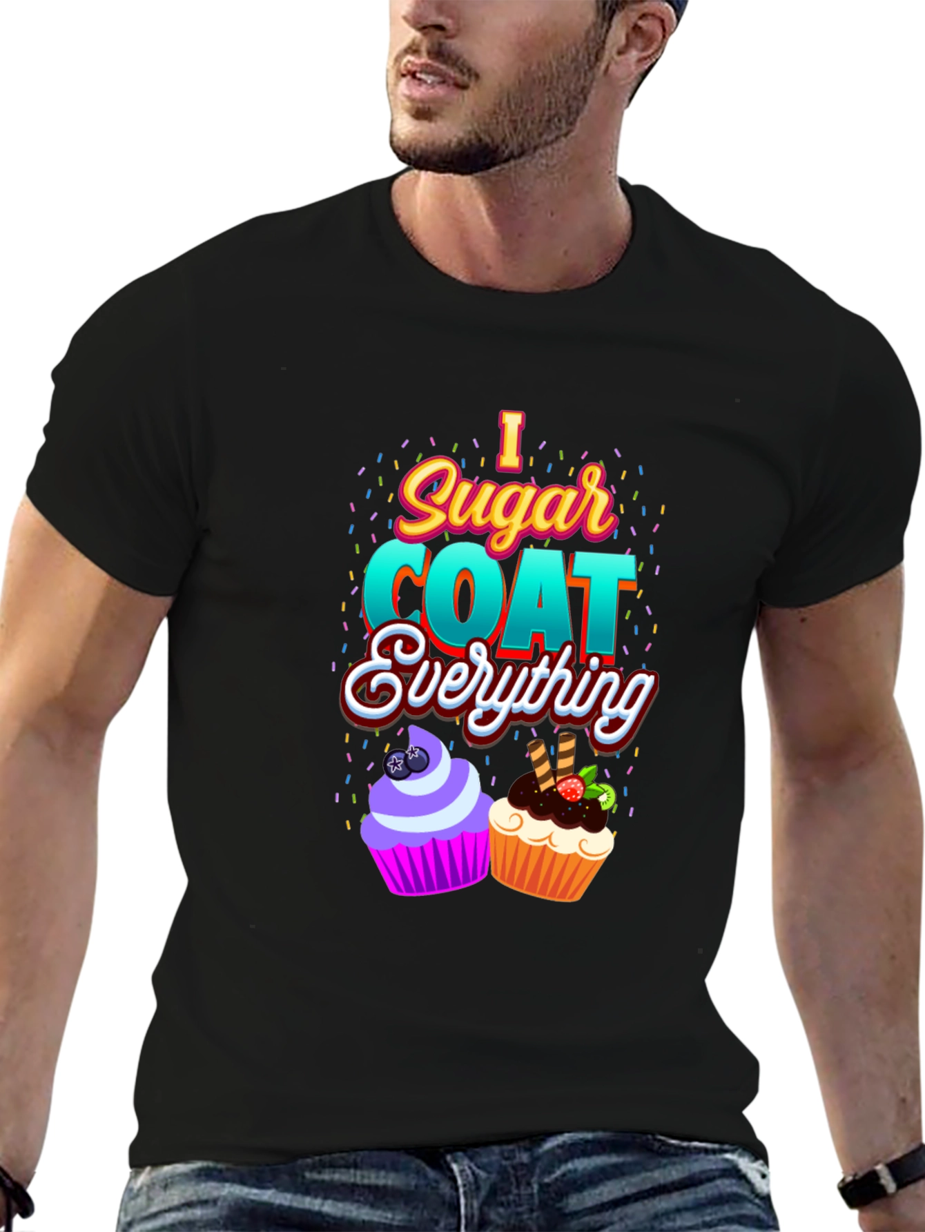 Black I Sugar Coat Everything T-Shirt view 6