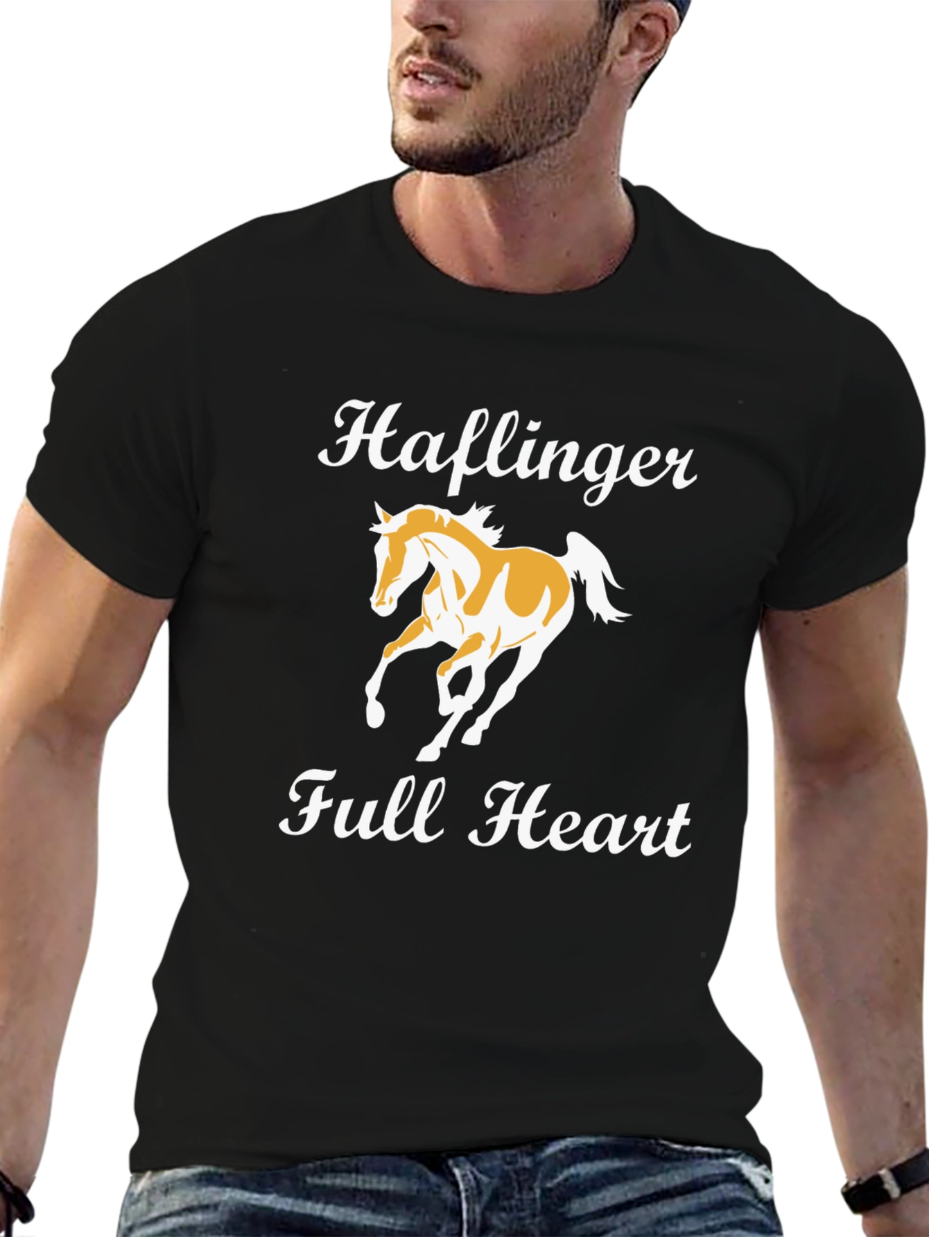 Black Haflinger Full Heart Black T-Shirt view 6