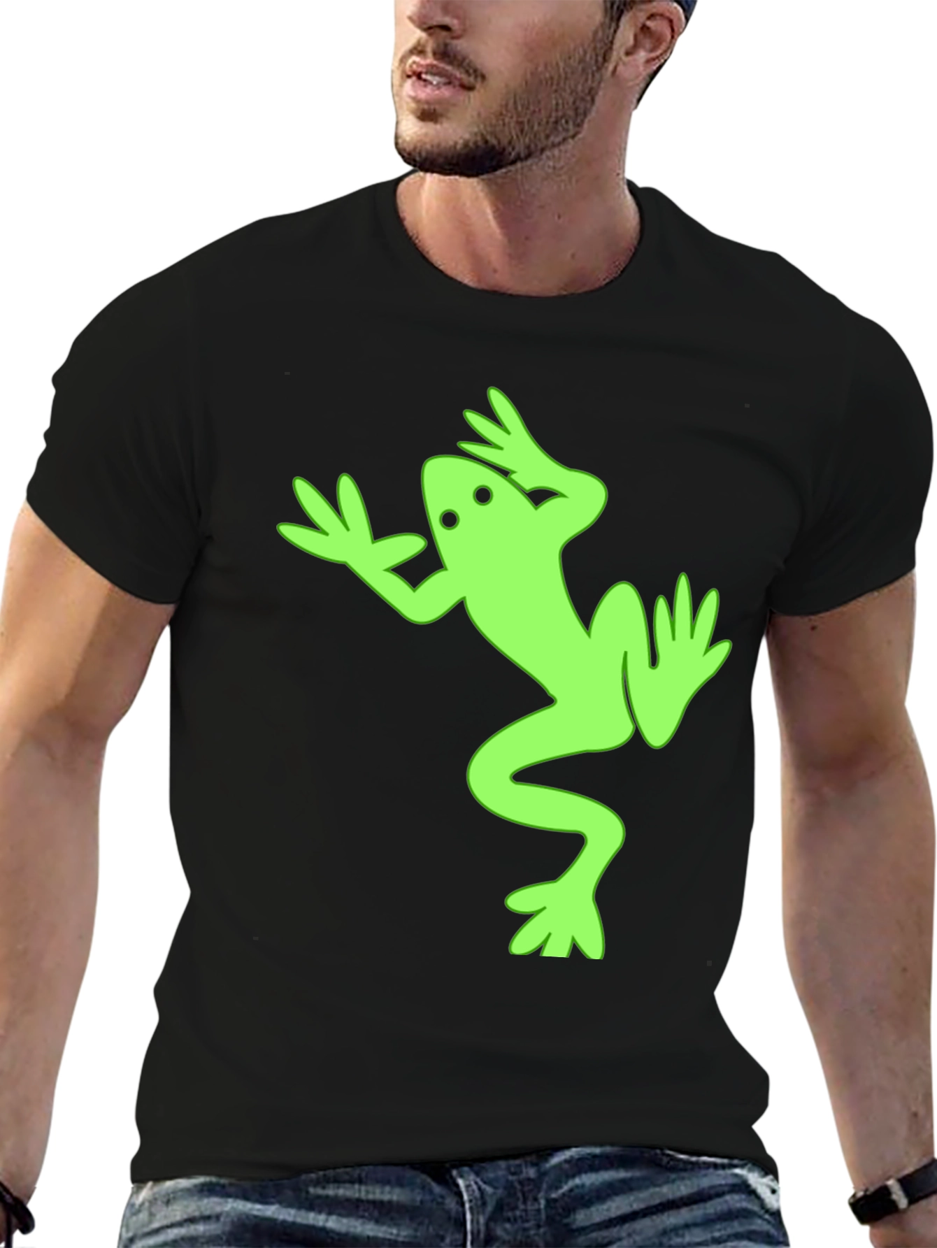 Black Frog Graphic Tee - Fun & Unique Black T-Shirt view 6
