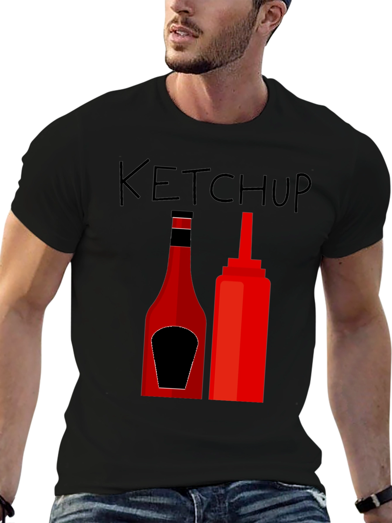 Black Ketchup Graphic Tee - Funny Foodie T-Shirt view 6