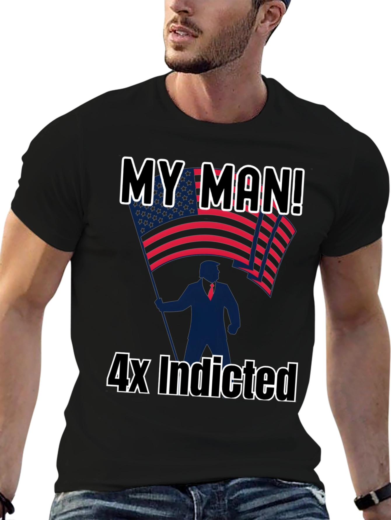 Black My Man! 4x Indicted Graphic T-Shirt view 6