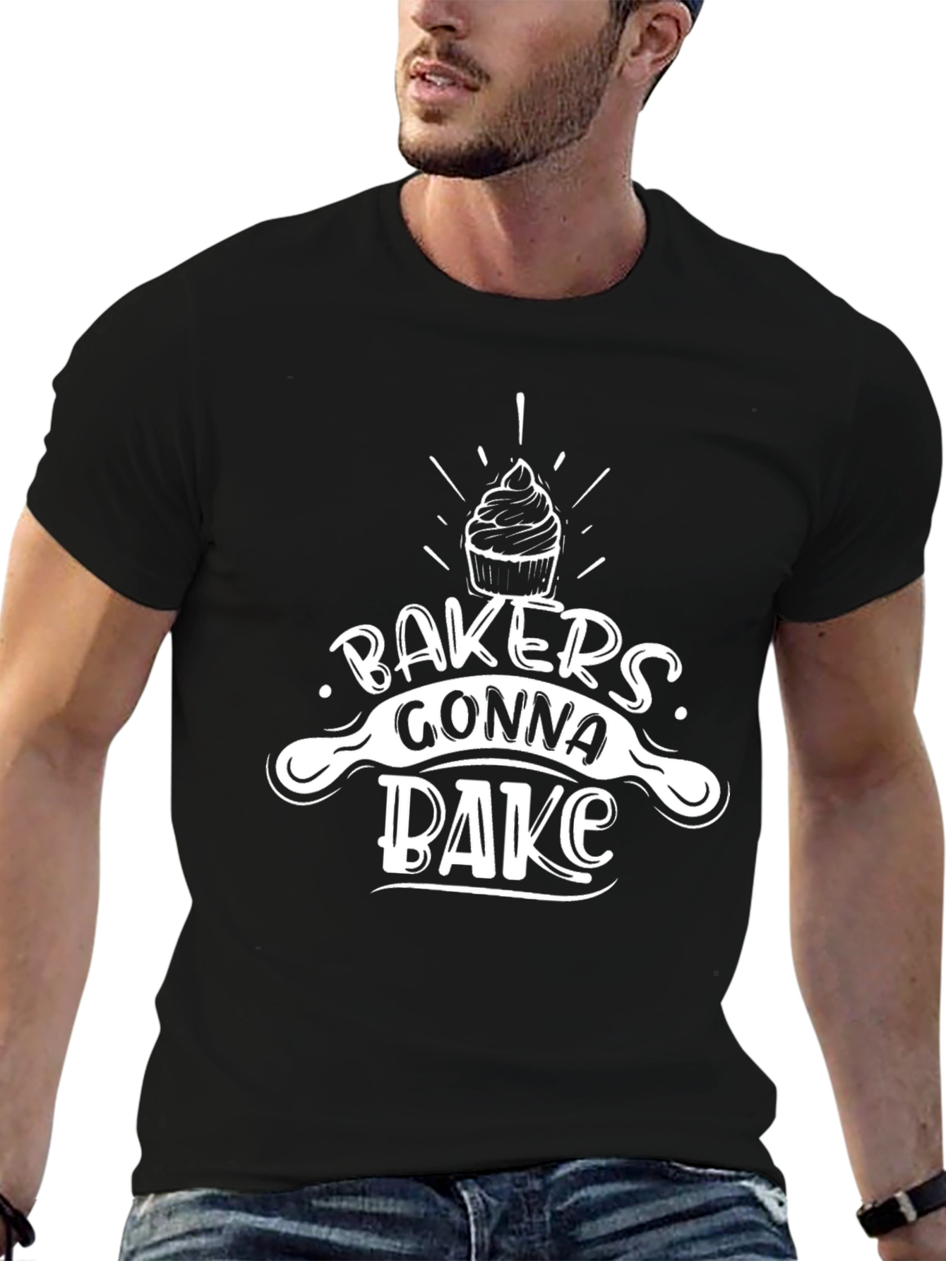 Black Baker's Gonna Bake Graphic Tee - Black view 6