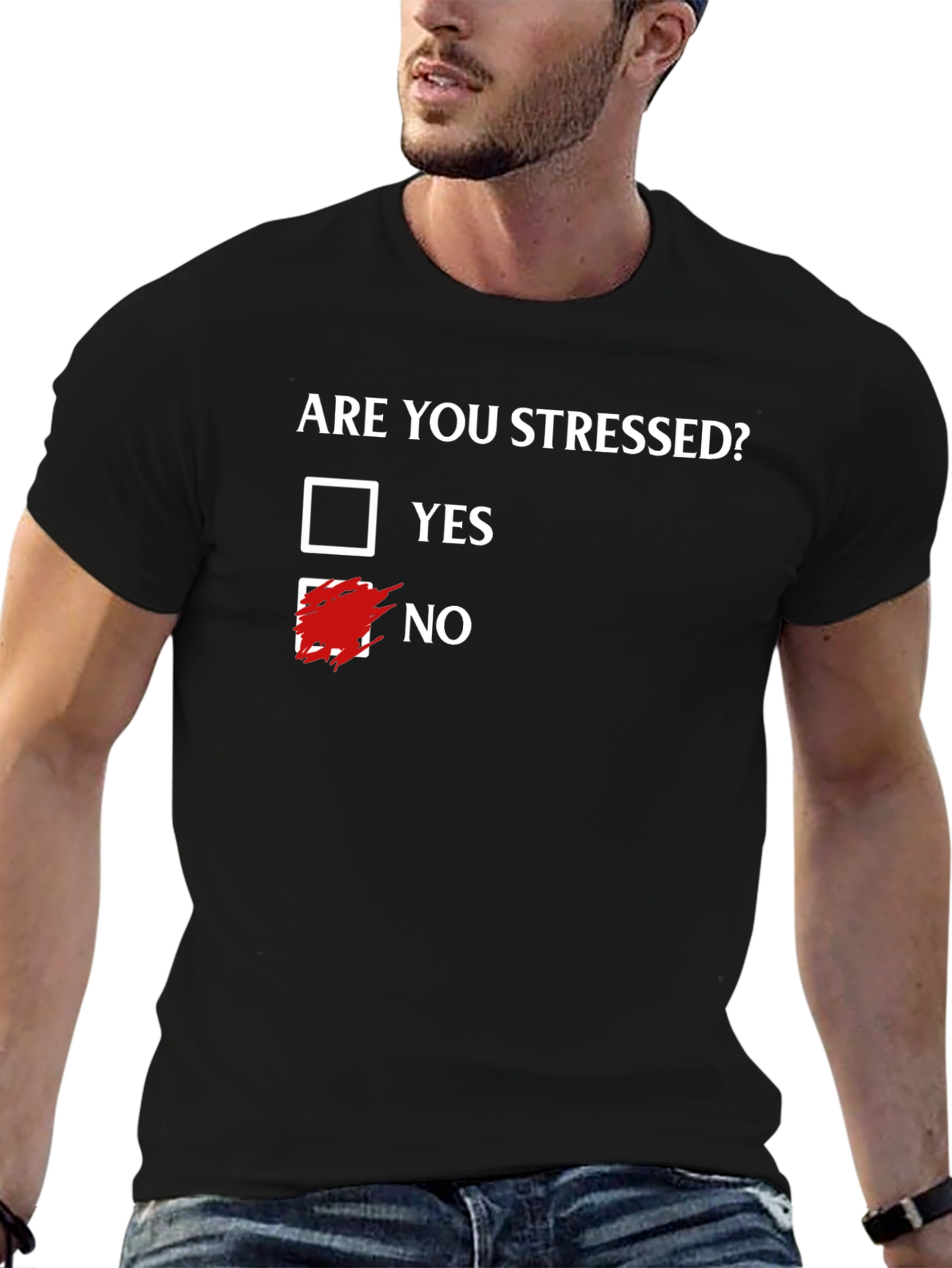 Black Funny Are You Stressed T-Shirt view 6