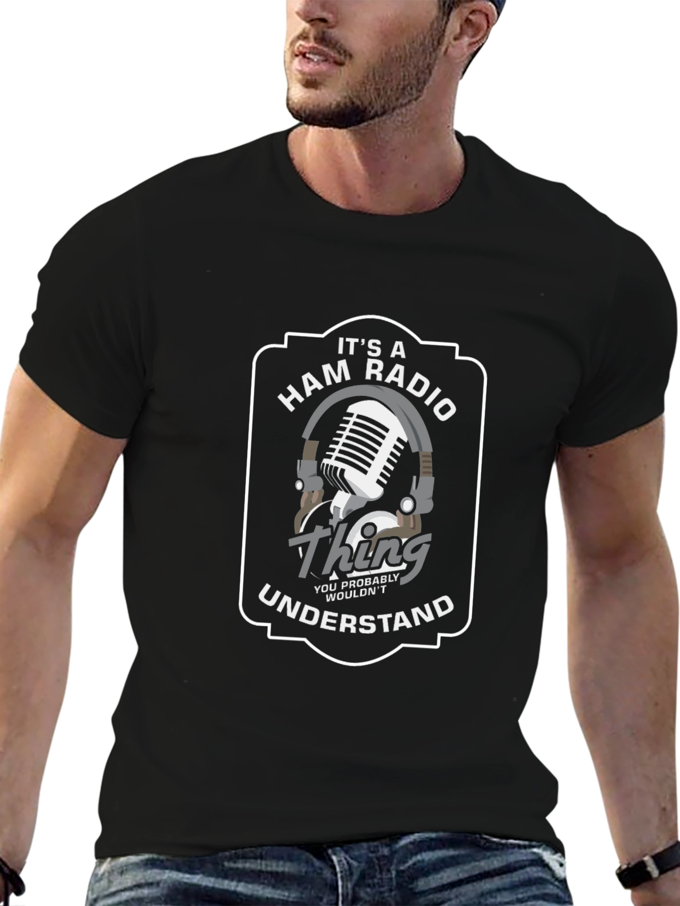 Black It's A Ham Radio Thing T-Shirt view 6