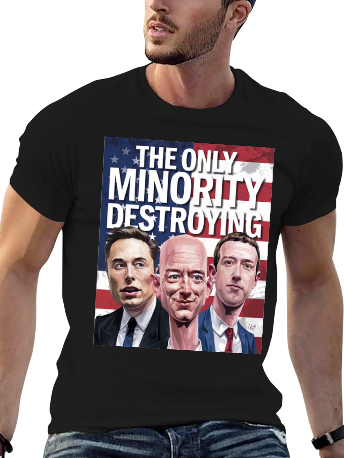 Black The Only Minority T-Shirt view 6