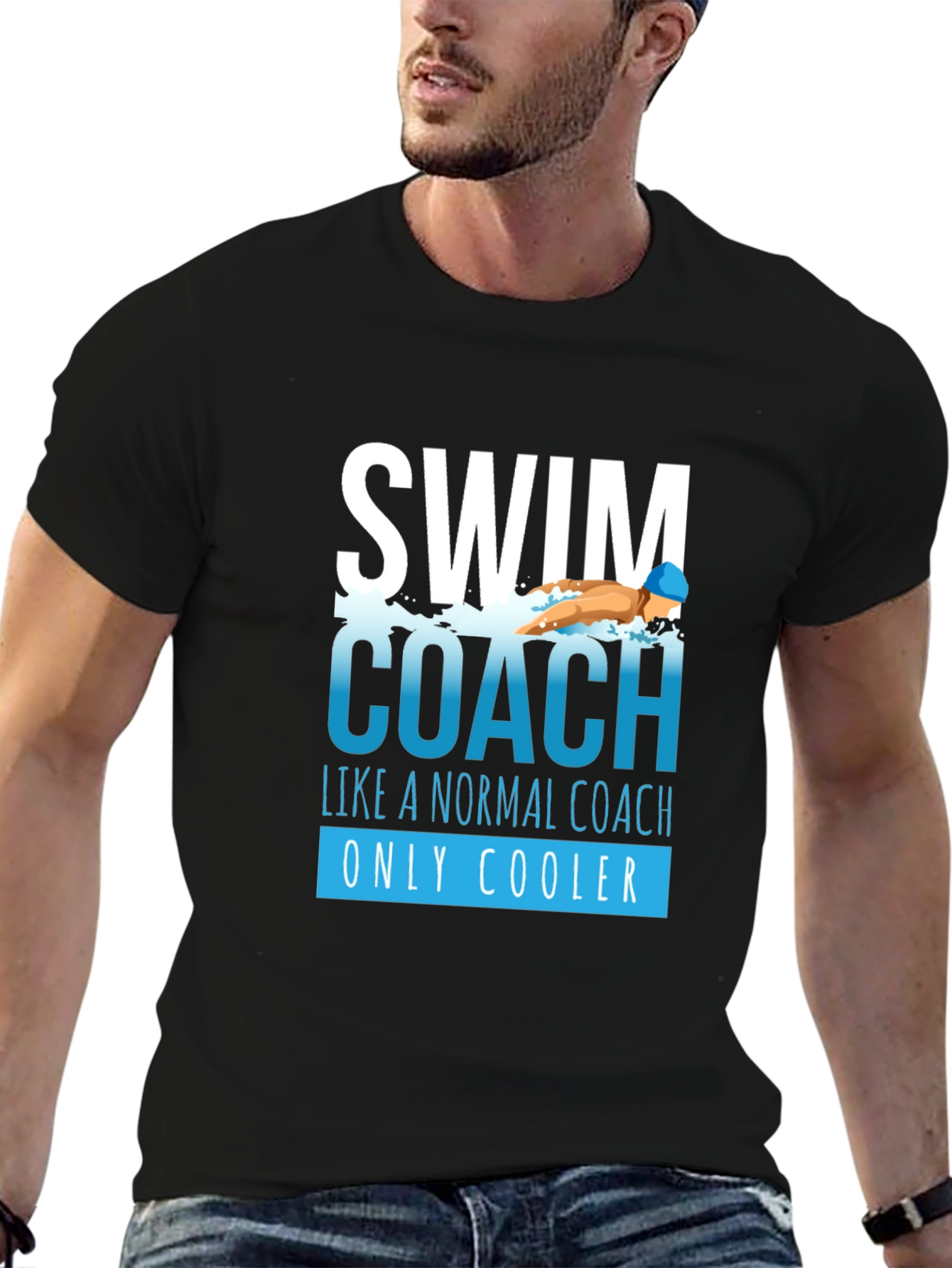 Swim Coach Graphic T-Shirt - Cool Coaching Apparel - 6