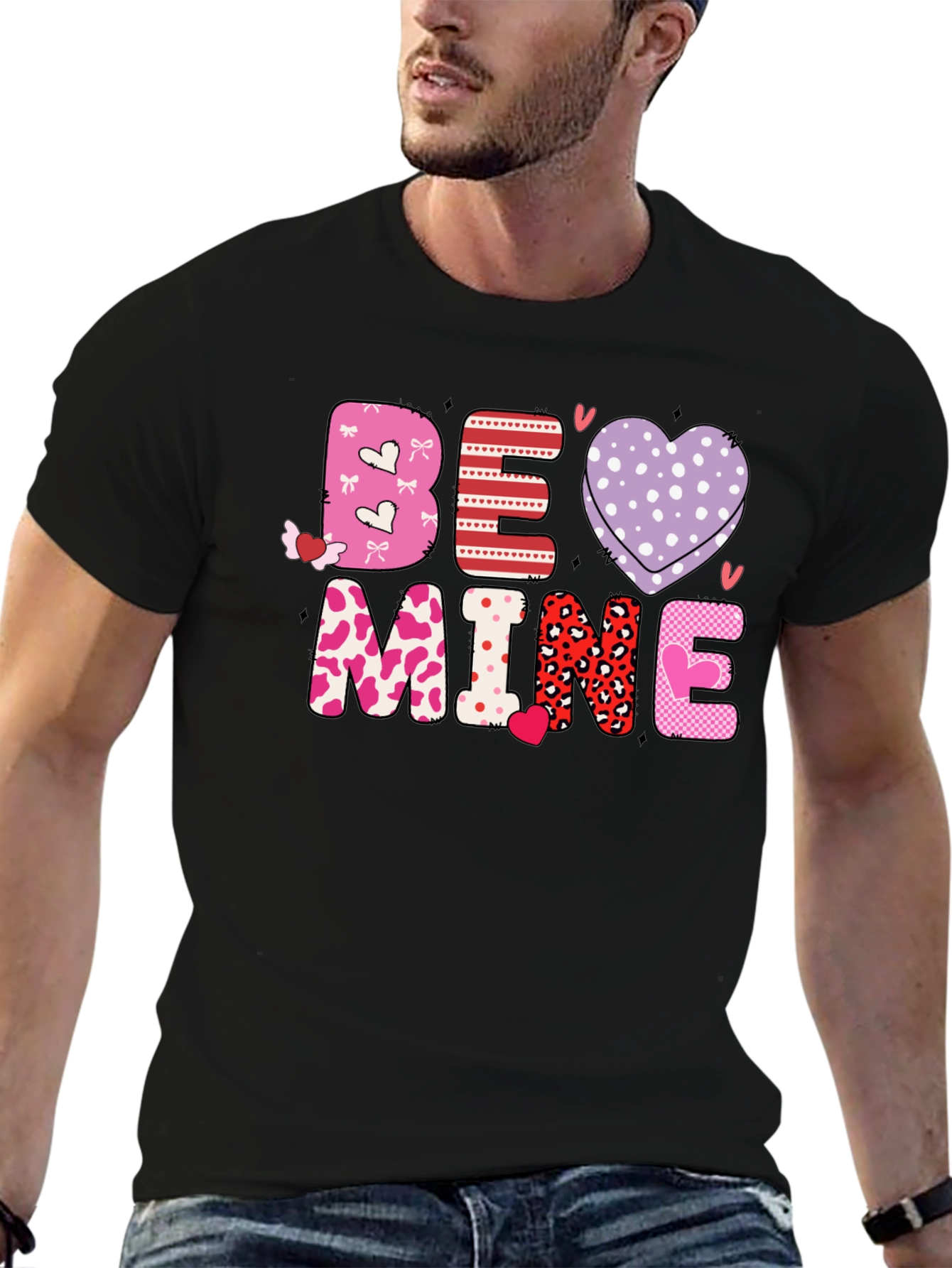 Black Be Mine Valentine's Graphic Tee view 6