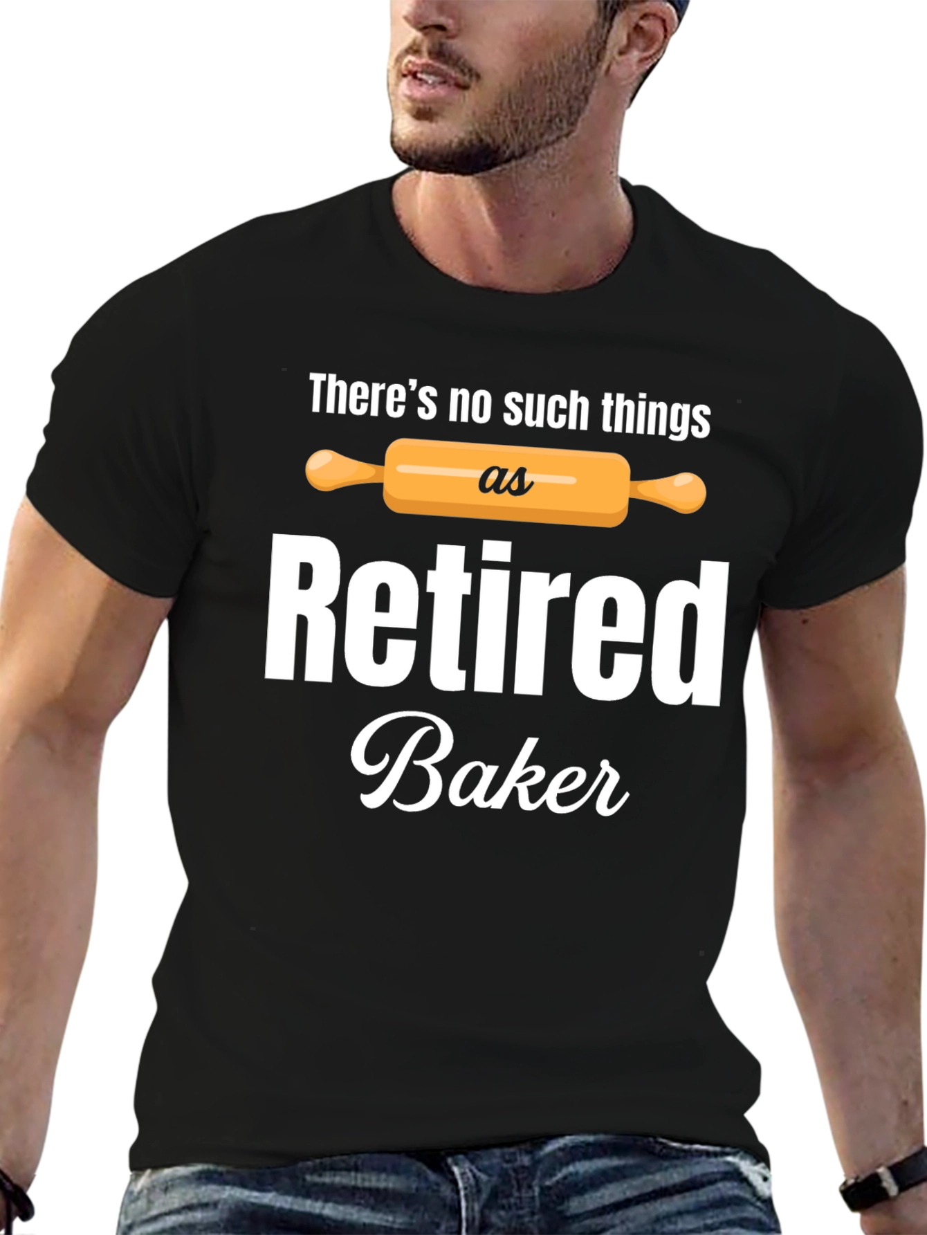 Black Retired Baker T-Shirt - Baking Lover Gift view 6
