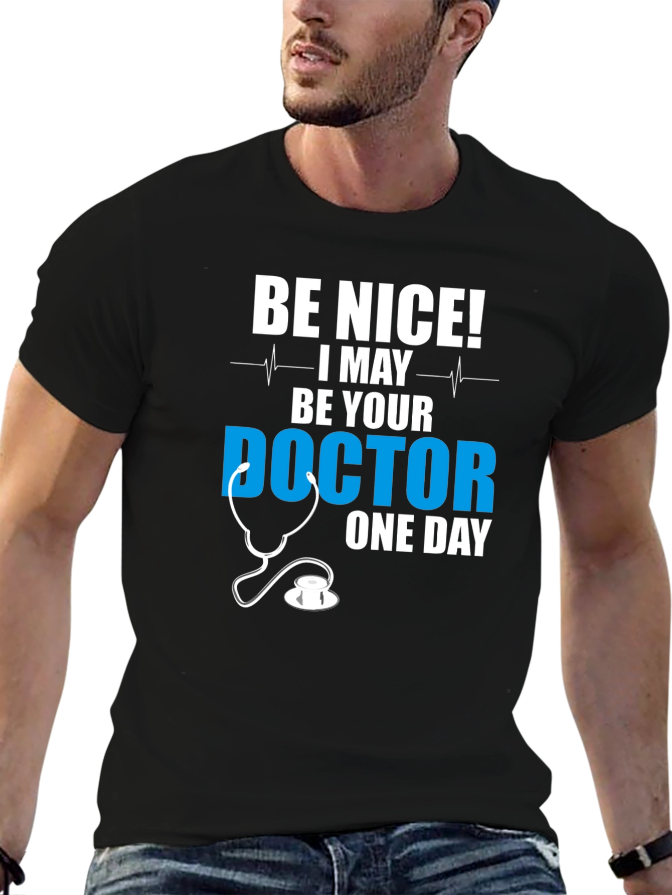 Black Be Nice Doctor T-Shirt view 6