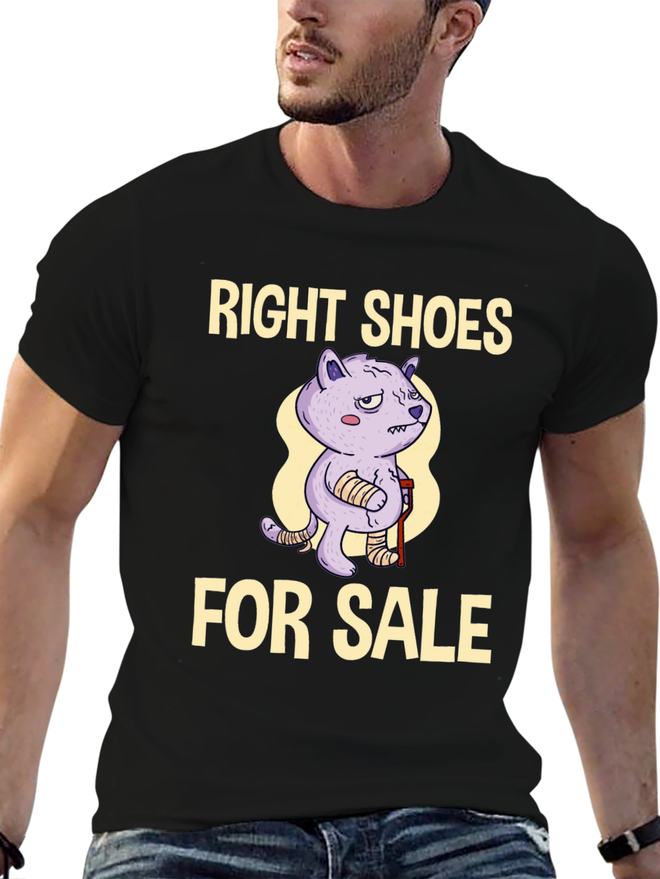 Black Right Shoes For Sale Funny T-Shirt view 6