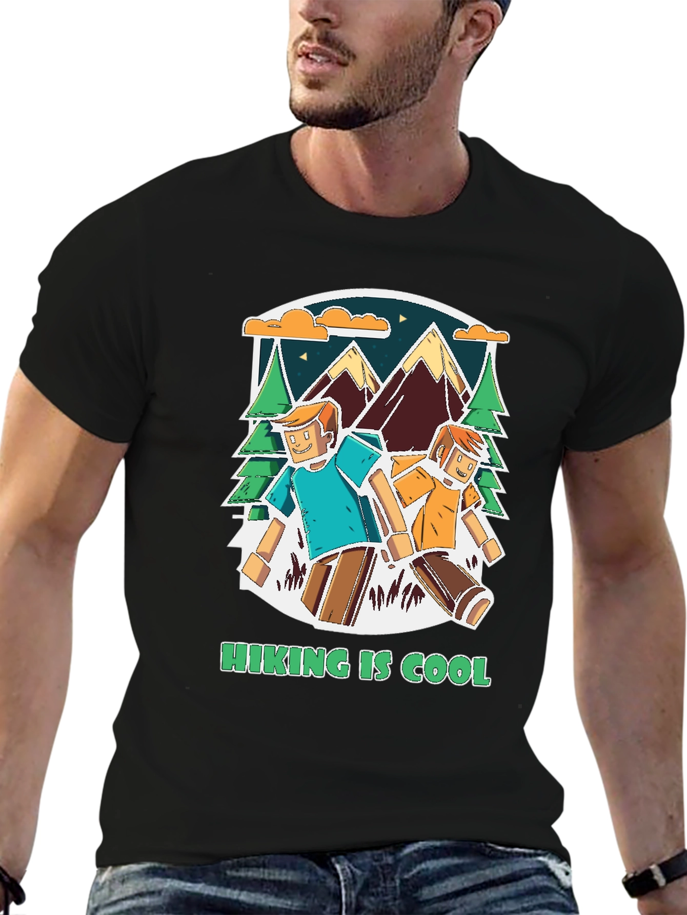 Black Hiking is Cool Graphic Tee view 6