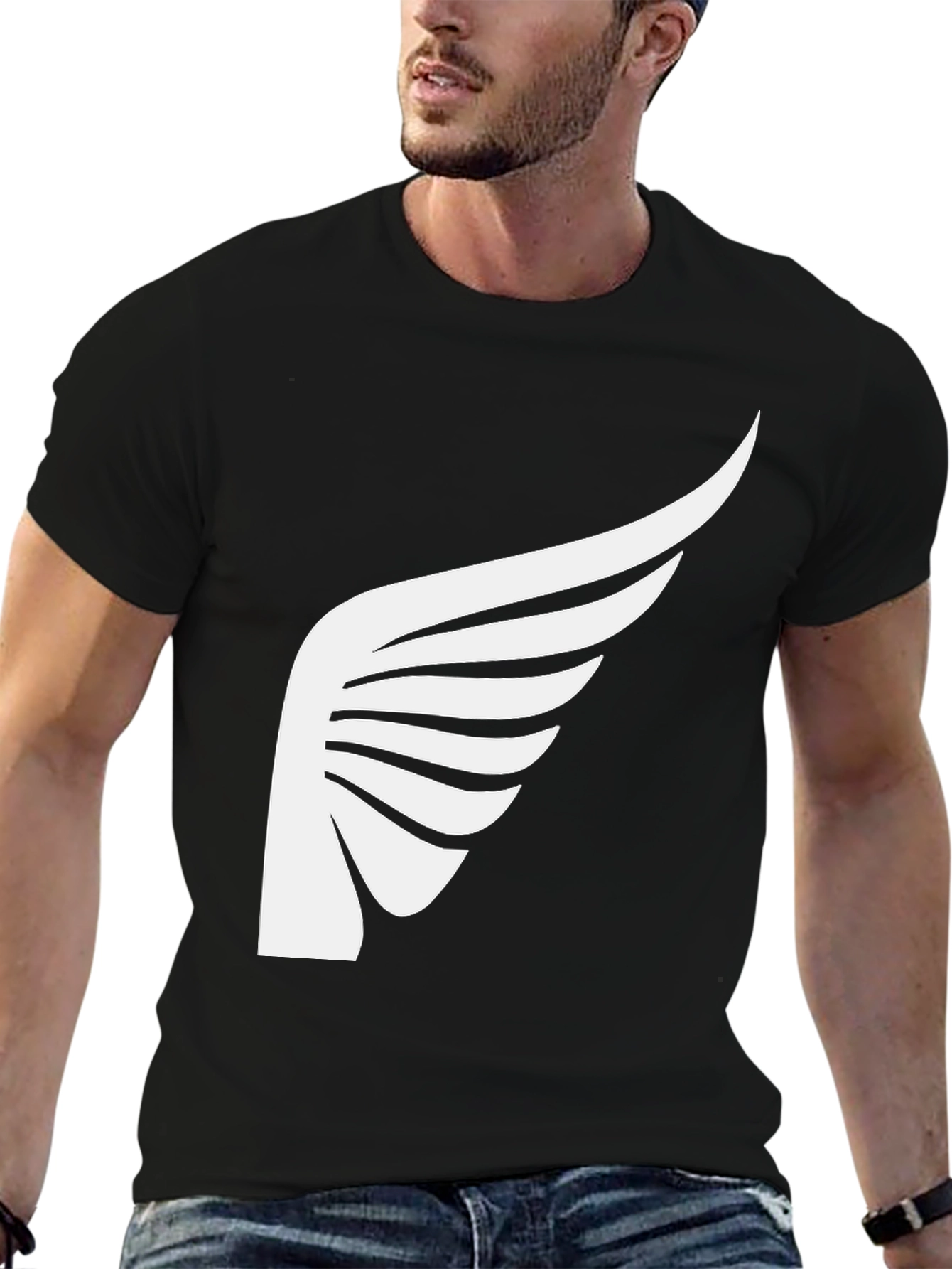 Black Wing Graphic Black T-Shirt - Stylish & Unique! view 6