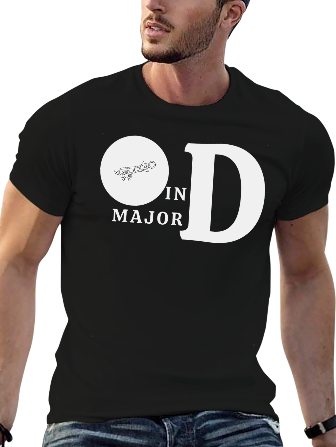 Black O in D Major T-Shirt - Music Lover Tee view 6