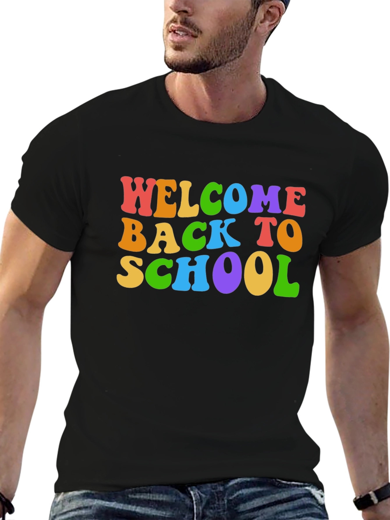 Black Welcome Back to School Retro T-Shirt view 6