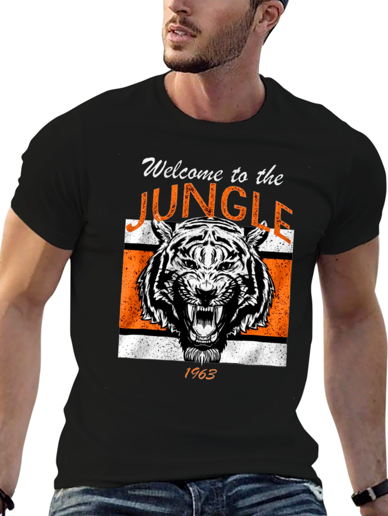 Black Welcome to the Jungle 1963 Tiger Graphic Tee view 6
