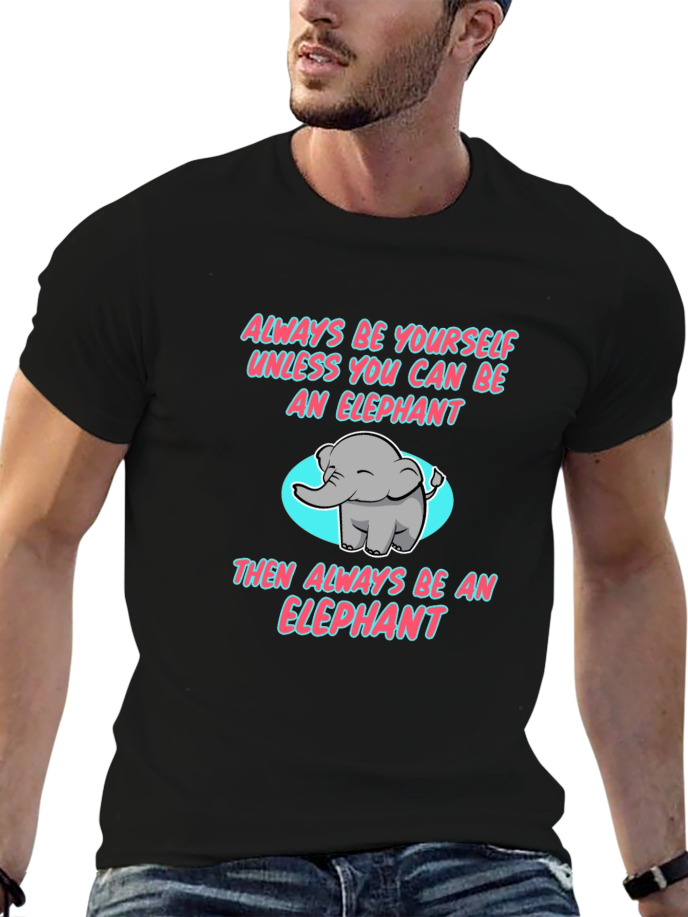 Black Elephant Graphic T-Shirt - Be Yourself! view 6