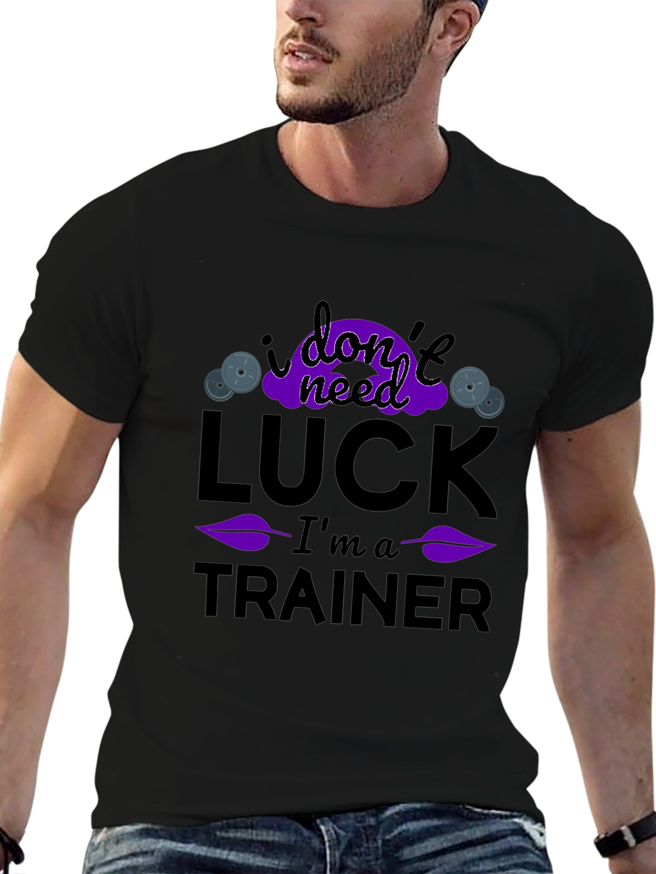 Black I Don't Need Luck I'm A Trainer T-Shirt view 6