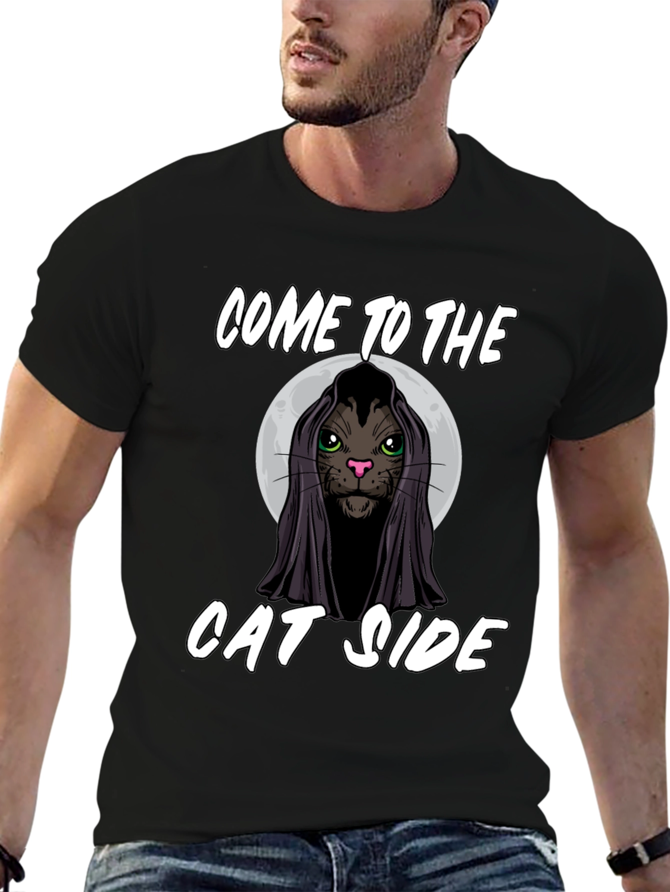 Black Come to the Cat Side Black T-Shirt view 6