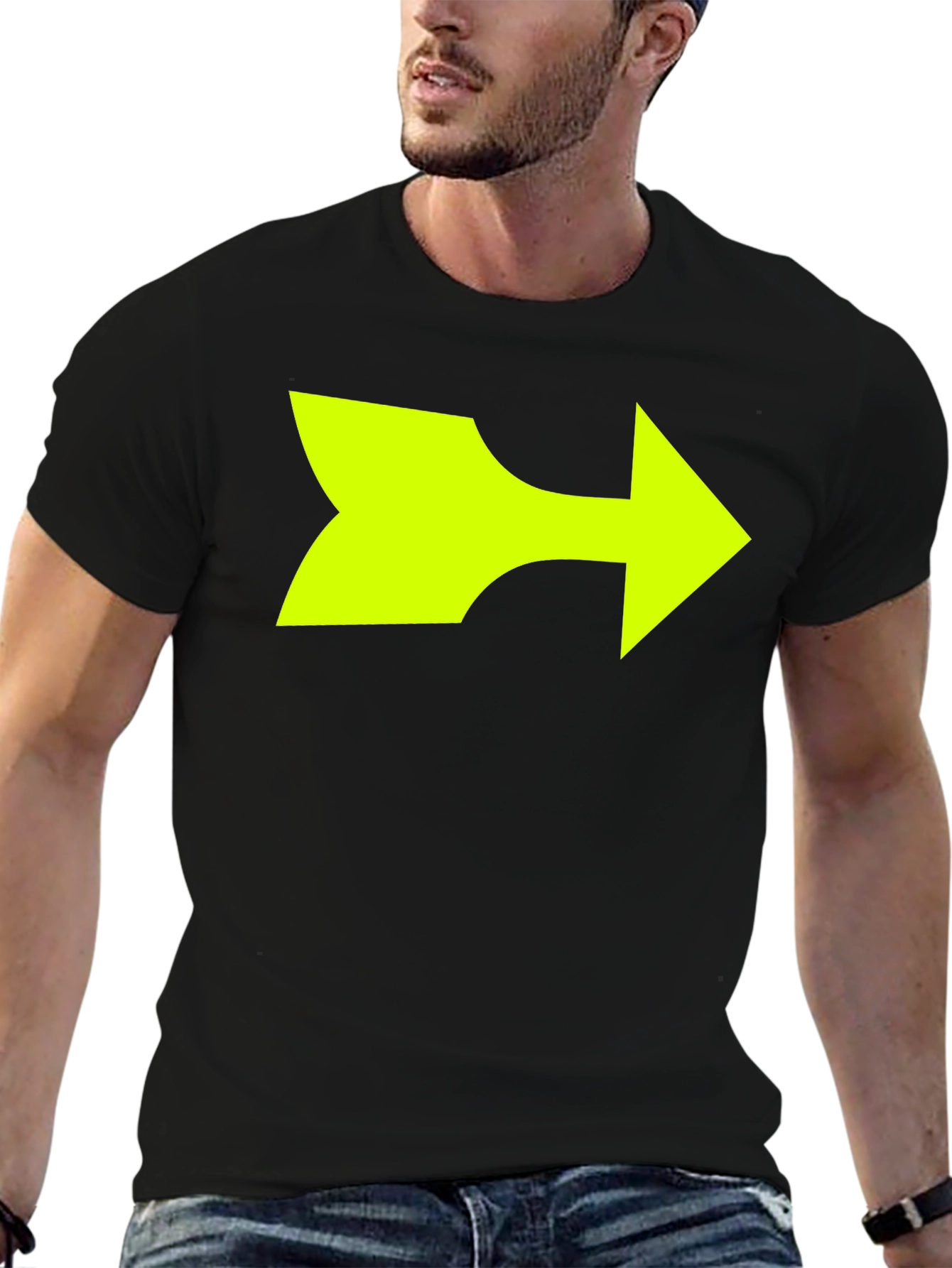 Black Right Arrow Graphic T-Shirt - Bold Statement Tee view 6
