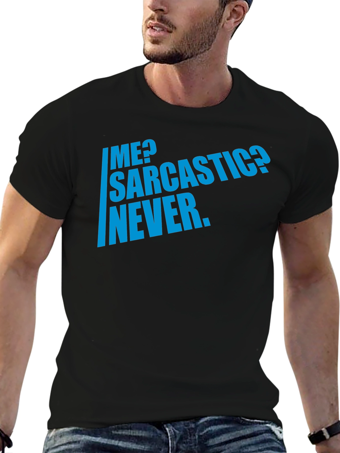 Black Sarcastic Humor T-Shirt - Men's Funny Graphic Tee view 6