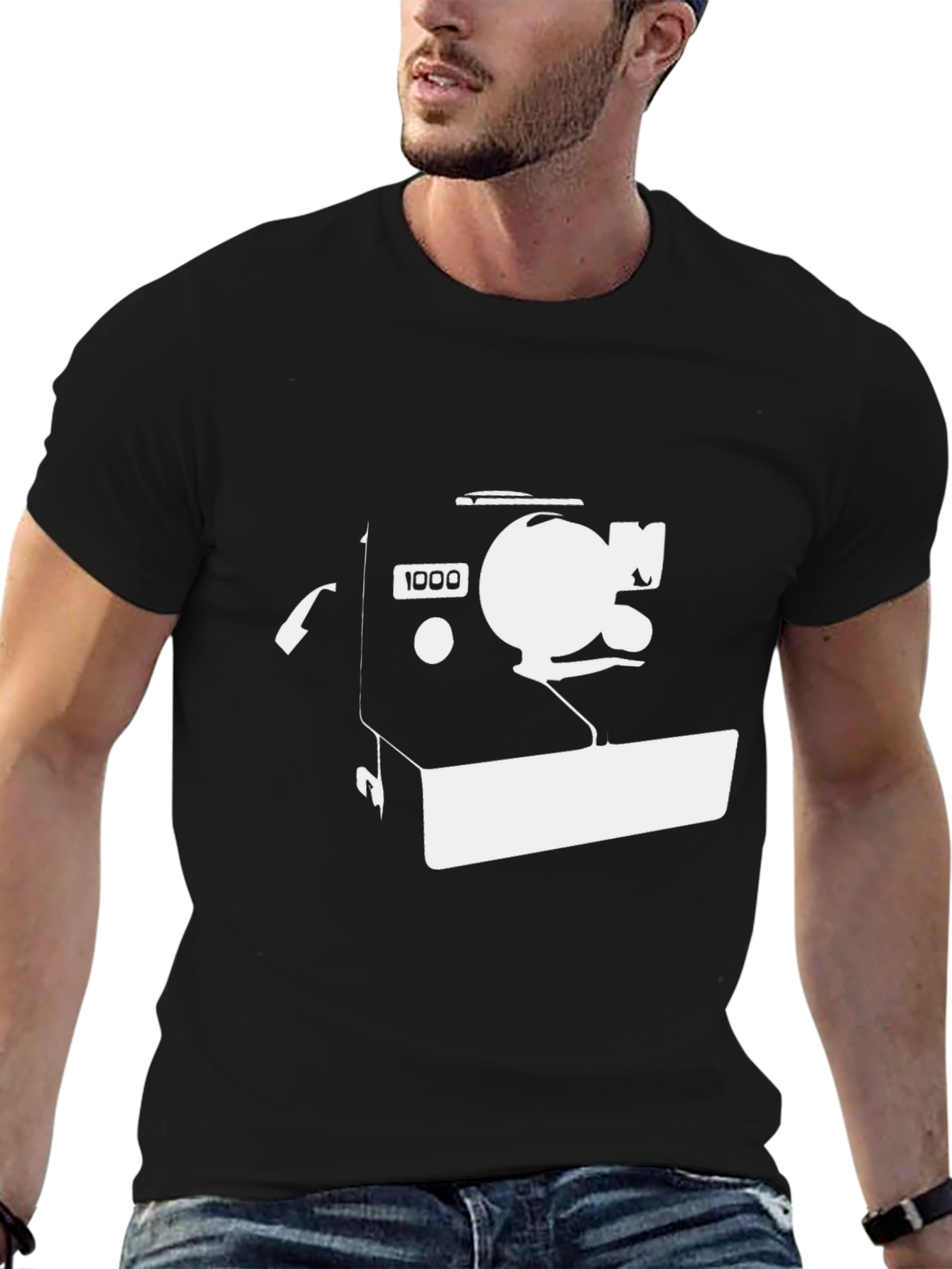 Black Vintage Camera Graphic Tee - Black view 6