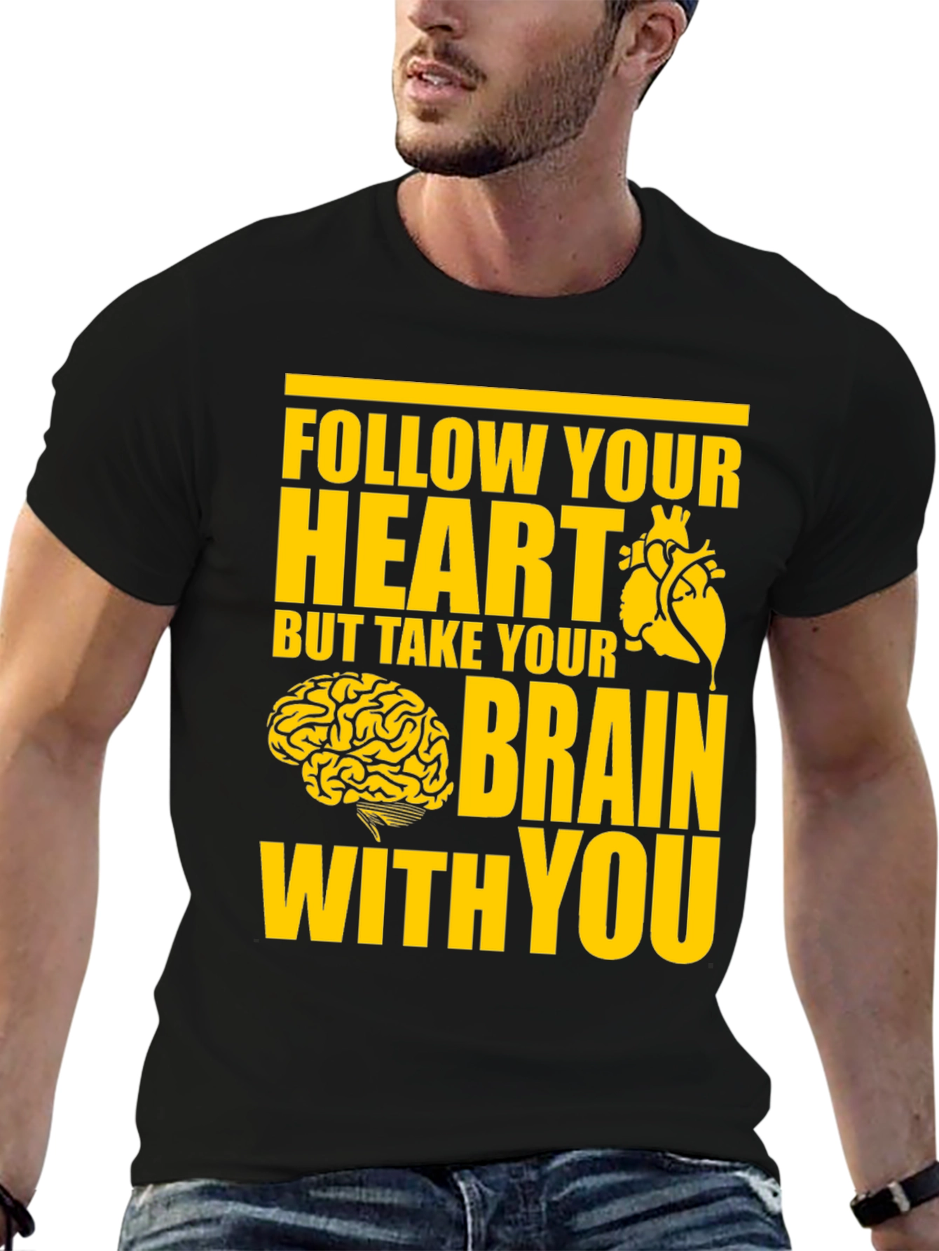 Black Follow Your Heart T-Shirt view 6