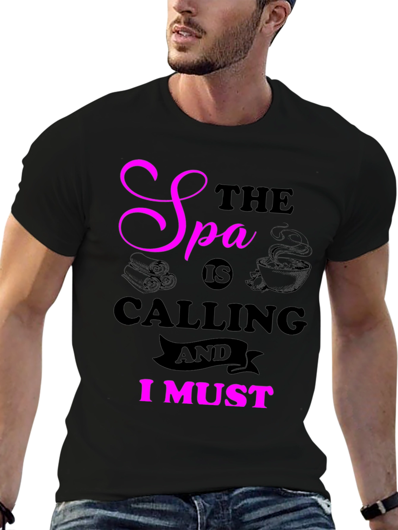 Black Spa Calling T-Shirt view 6