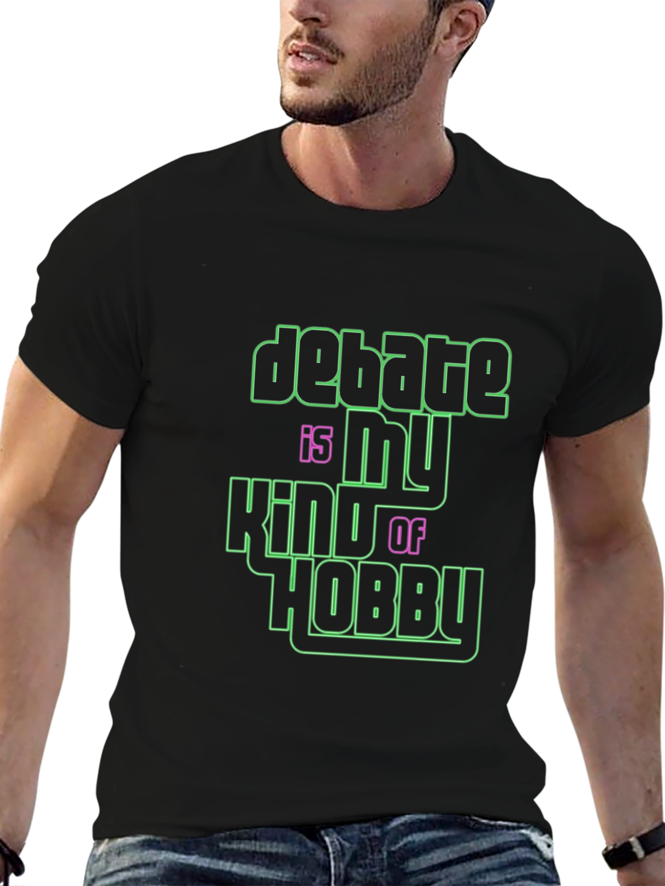 Black Debate Hobby Graphic Tee - Bold Style view 6