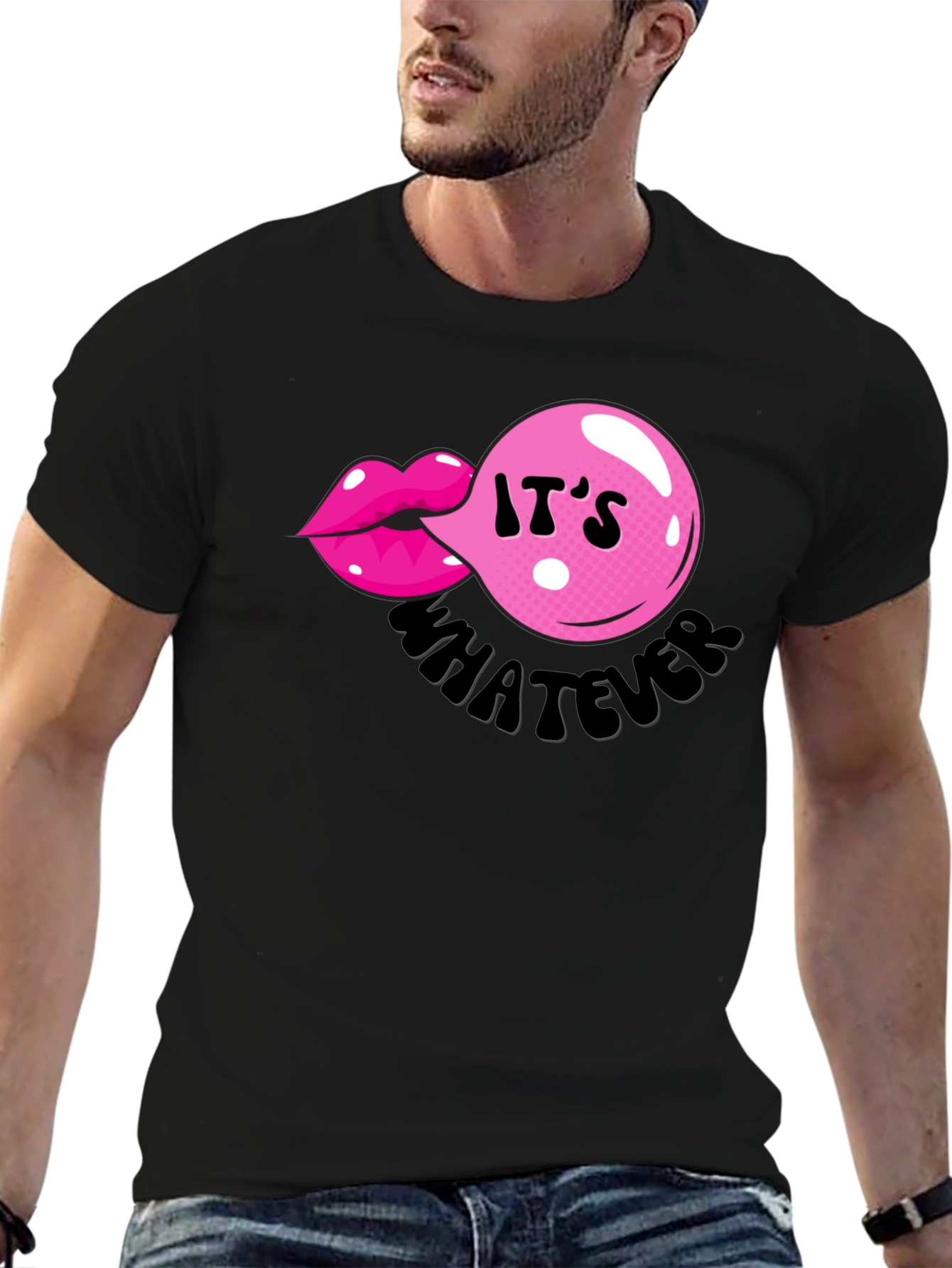 It's Whatever Bubble Gum Lip T-Shirt - 6