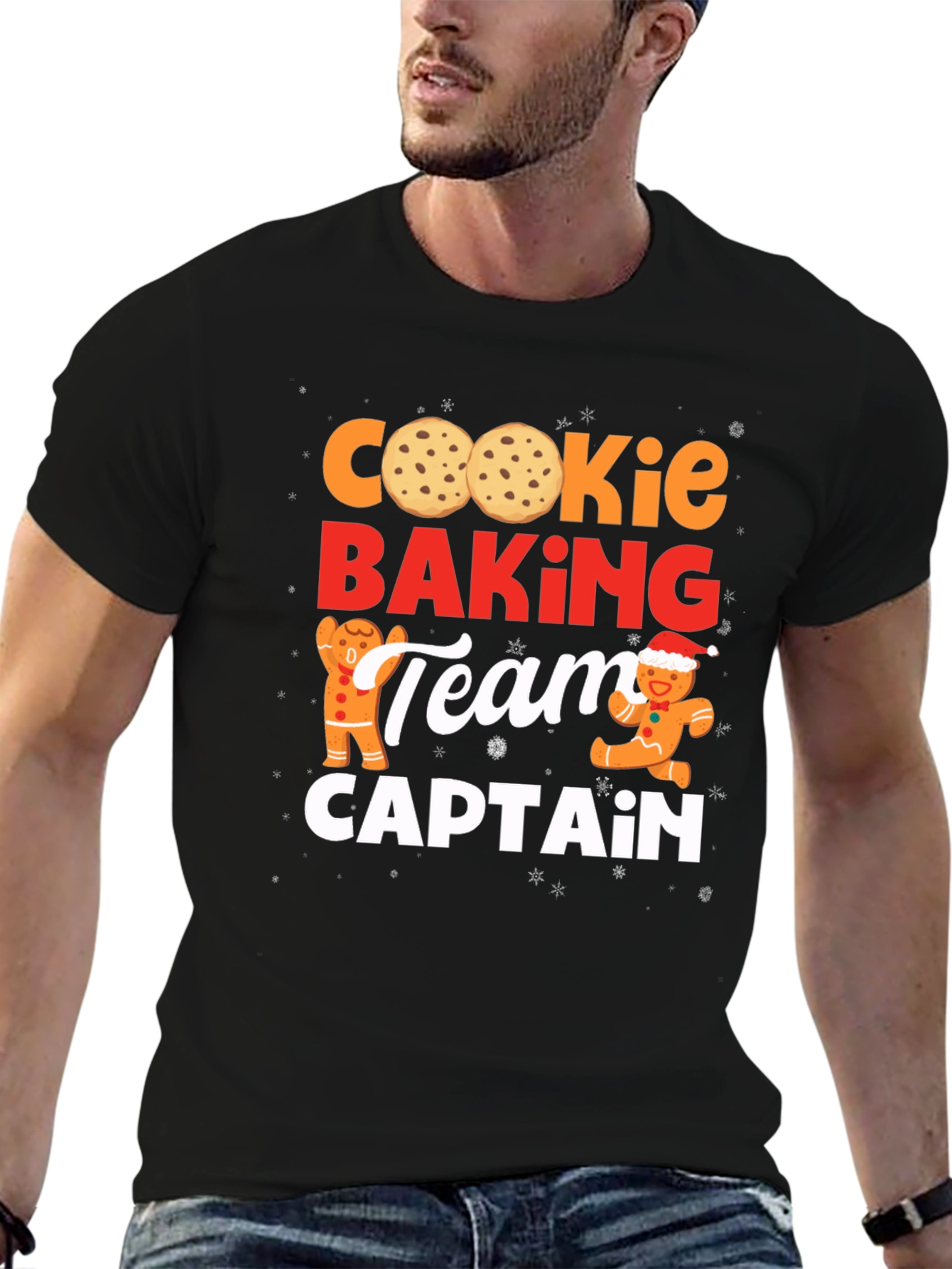 Black Cookie Baking Team Captain T-Shirt view 6