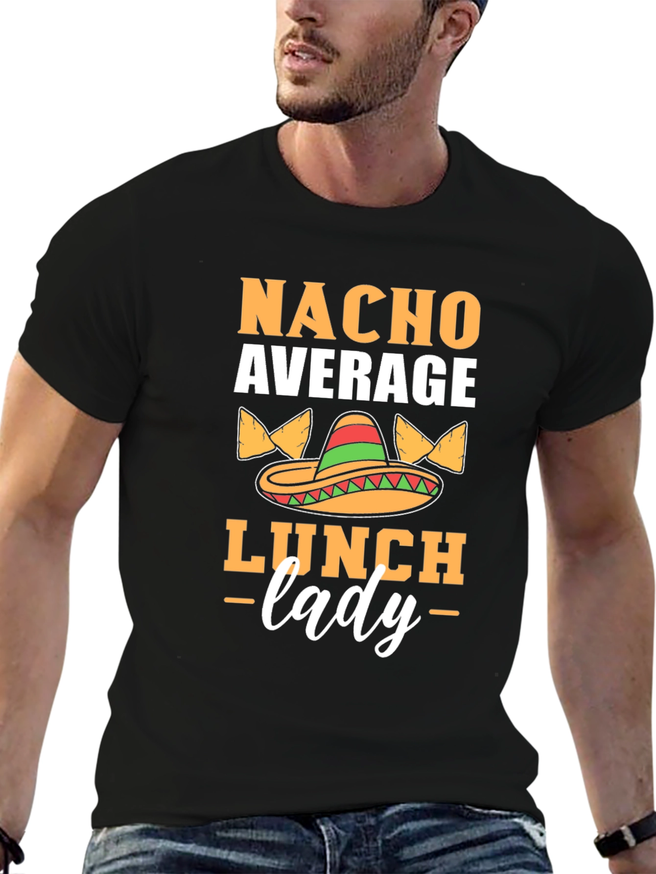 Black Nacho Average Lunch Lady Graphic T-Shirt view 6