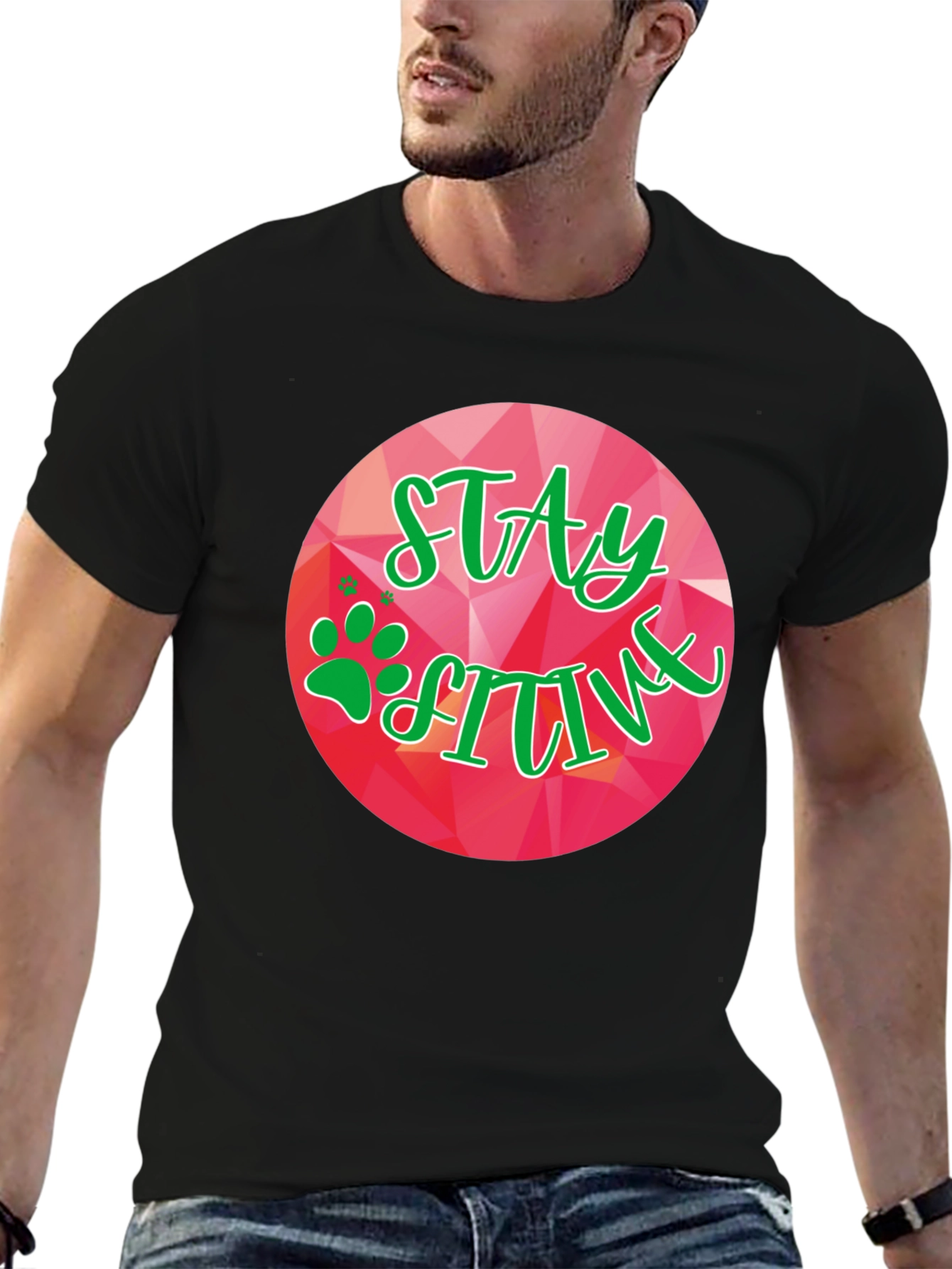 Black Stay Positive Graphic Tee view 6