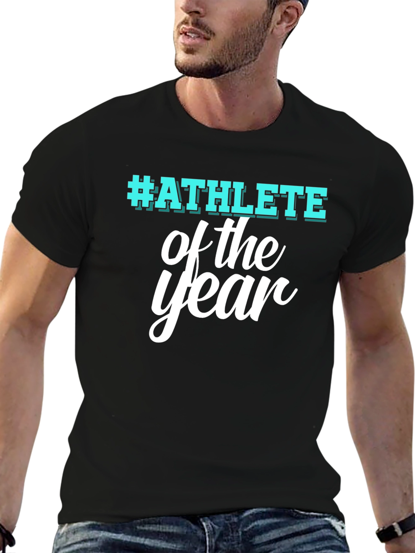 Black Athlete of the Year Black Graphic T-Shirt view 6