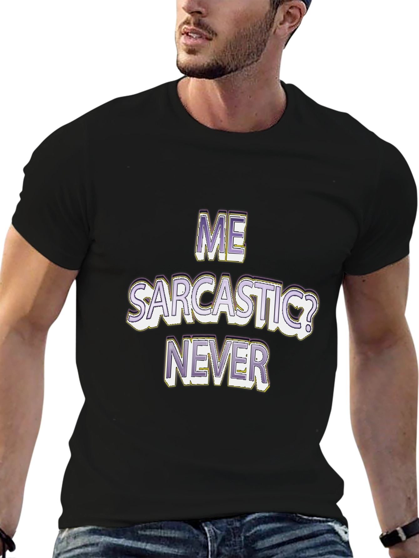 Black Me Sarcastic? Funny Sarcasm Graphic T-Shirt view 6