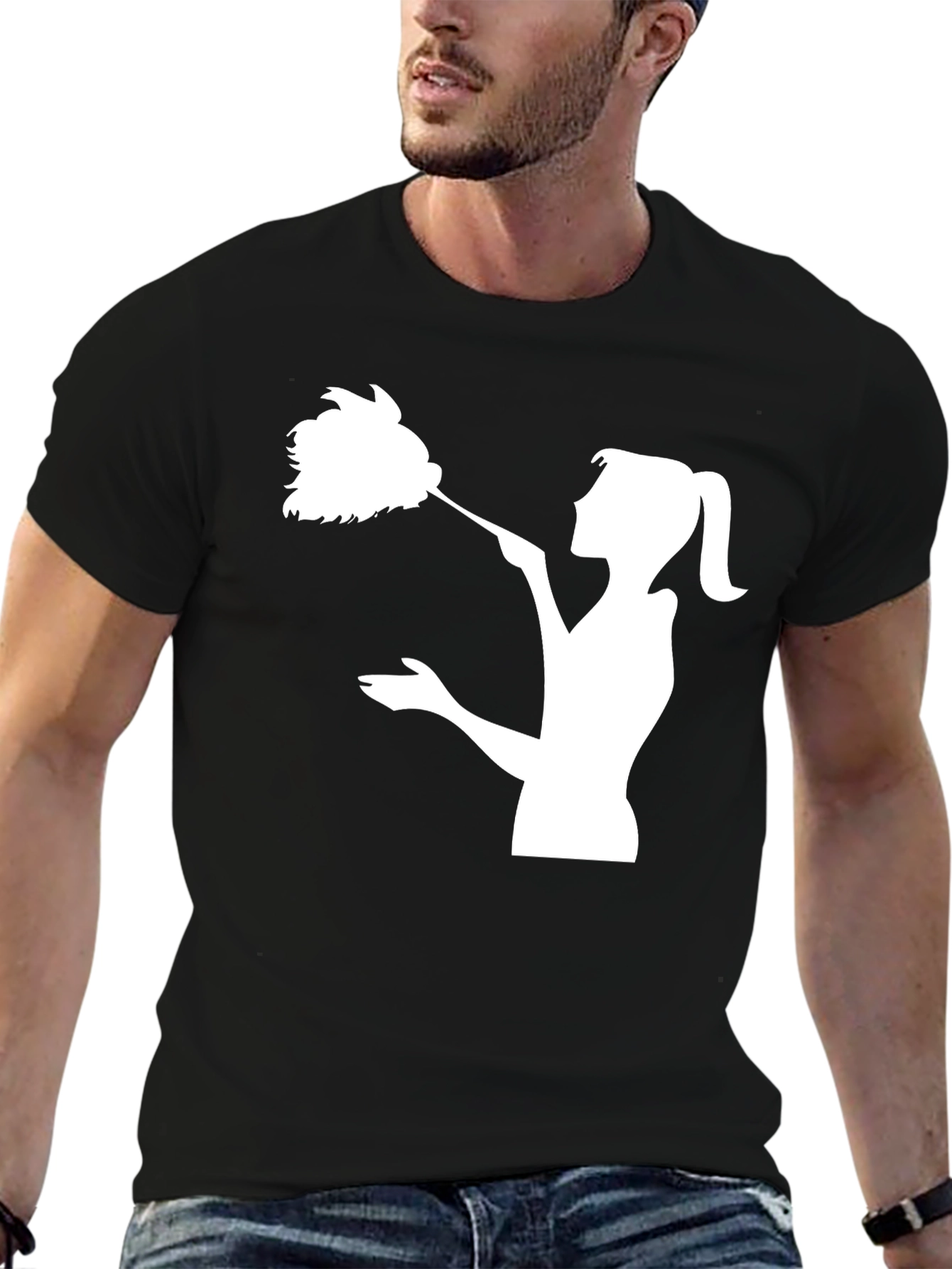 Black Dust Maid T-Shirt - Novelty Cleaning Humor Tee view 6