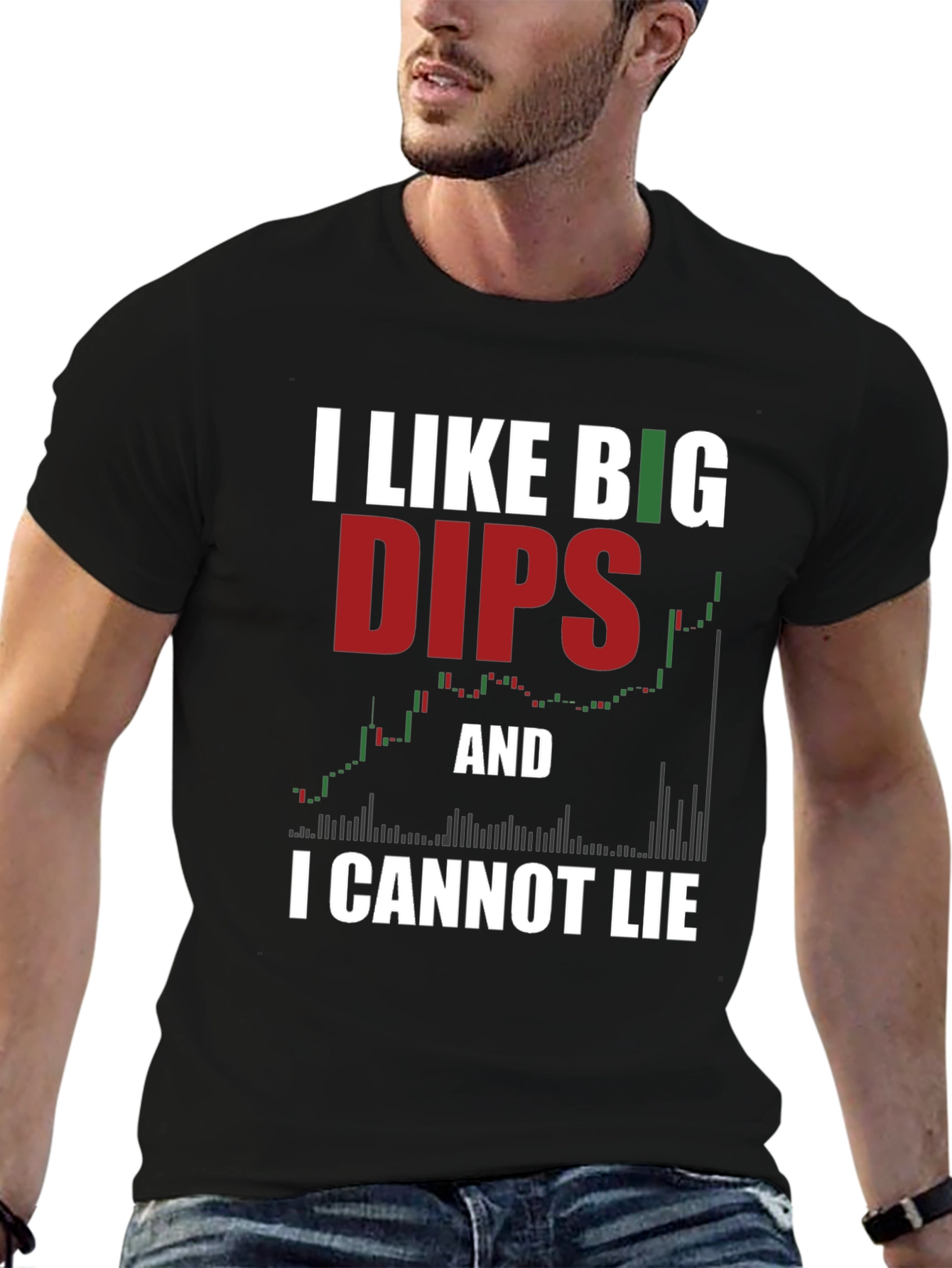 Black I Like Big Dips Funny Stock Market T-Shirt view 6