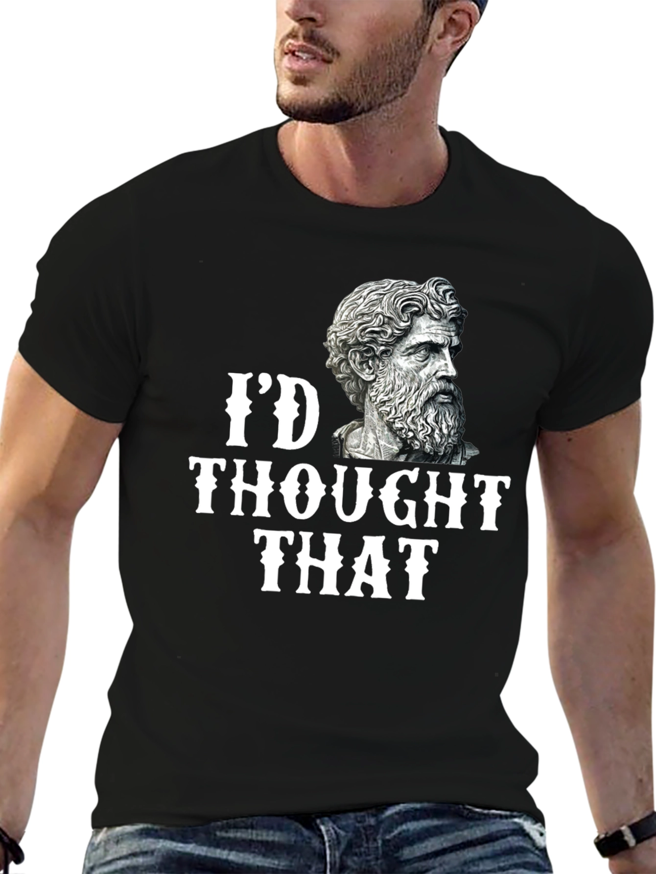 Black I'd Thought That T-Shirt - Philosopher view 6
