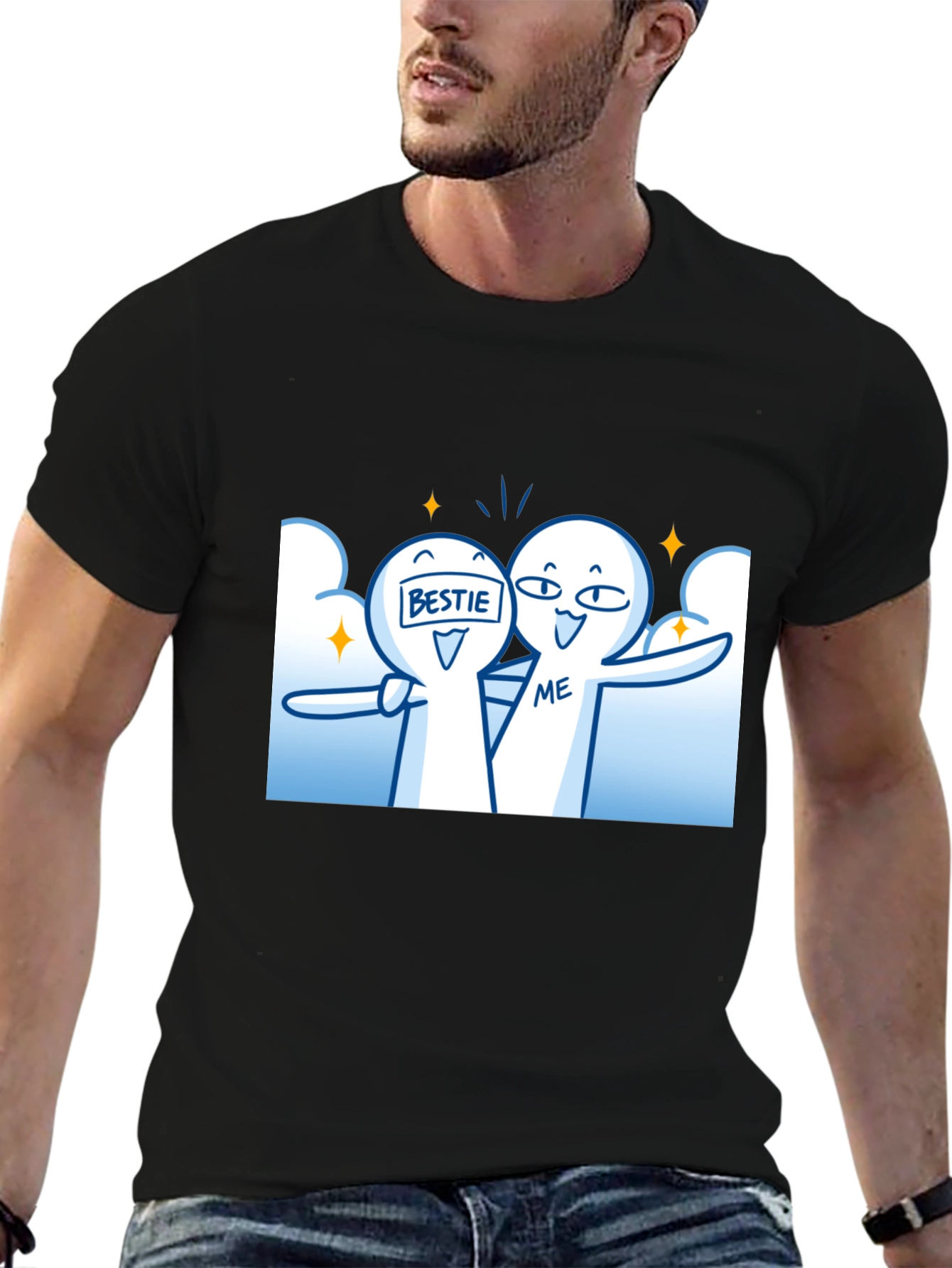 Black Best Friends Forever Graphic Tee view 6