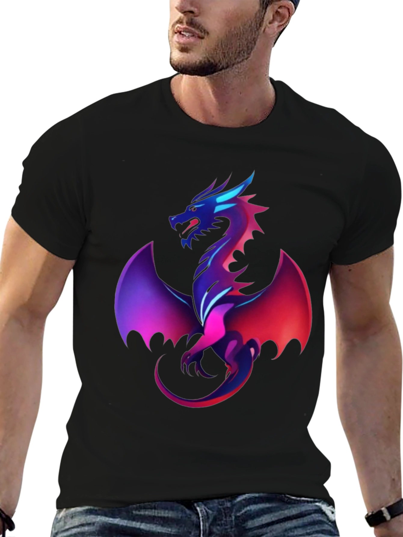Black Dragon Graphic Tee - Men's Black T-Shirt view 6