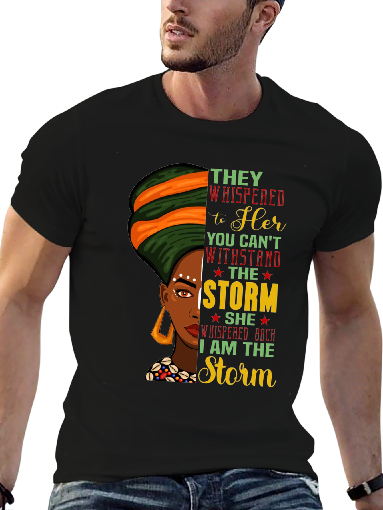 Black Empowered Black Woman T-Shirt - I Am The Storm Graphic Tee view 6