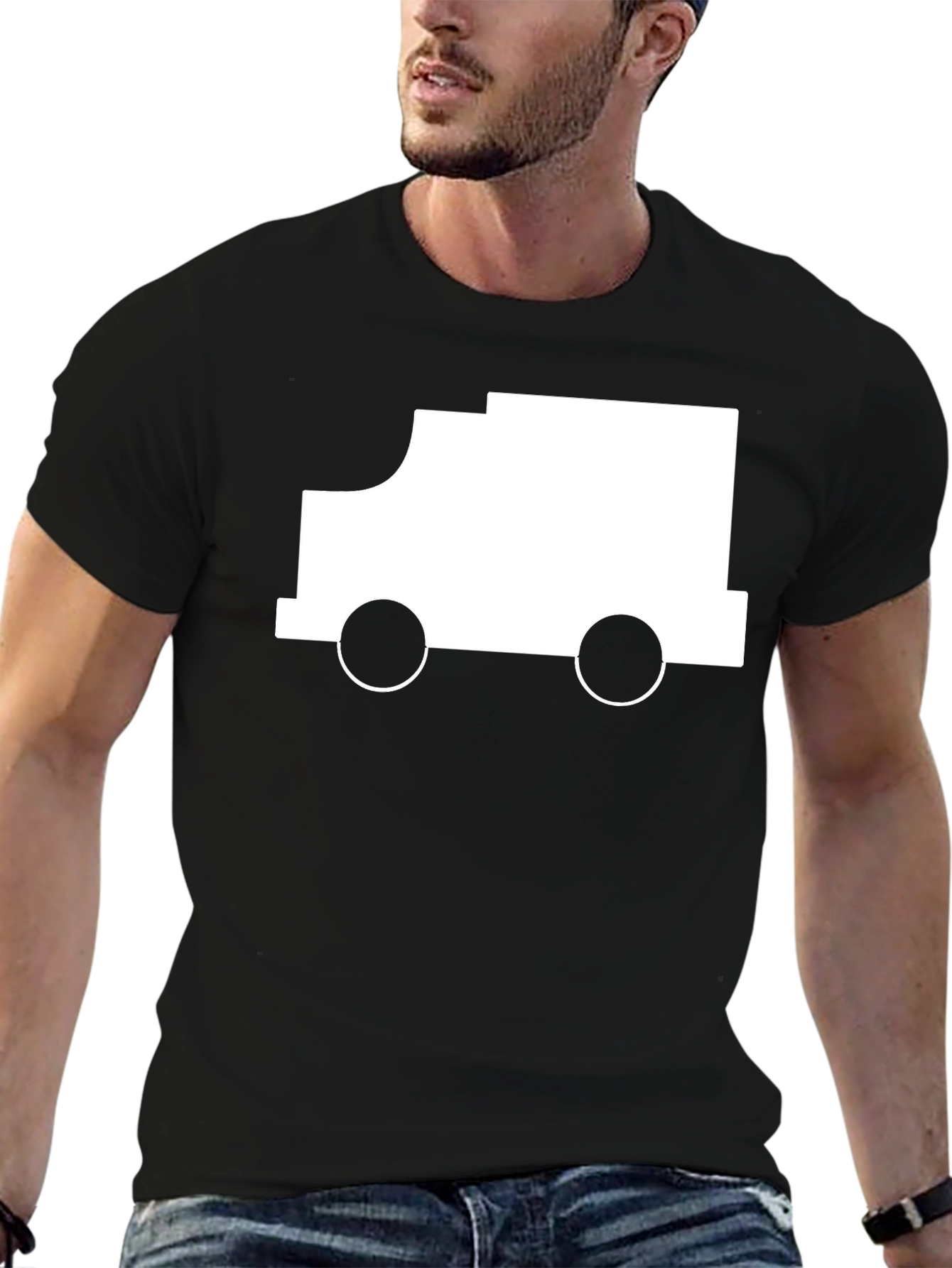 Black Truck Graphic Tee - Modern Black T-Shirt view 6