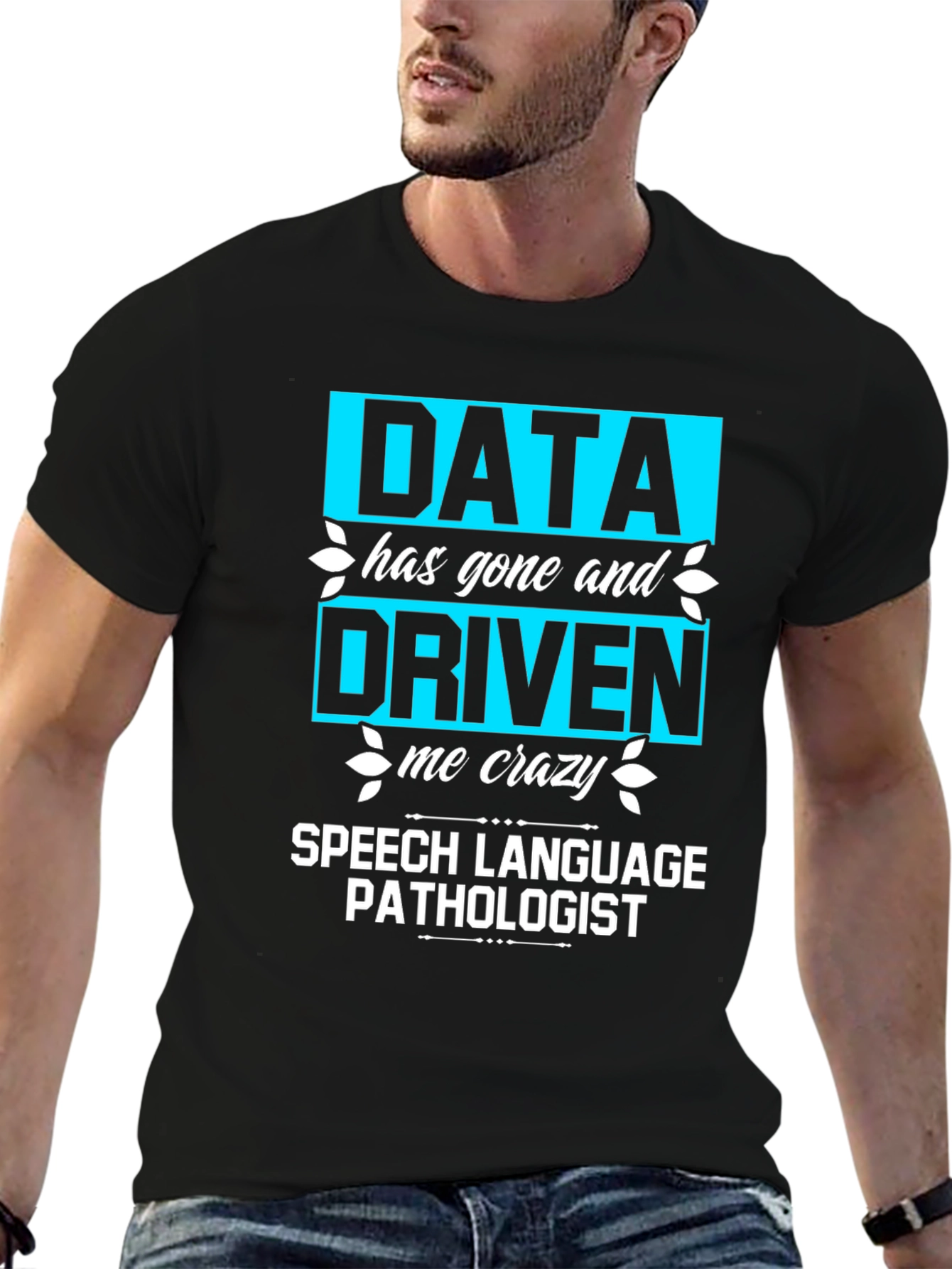 Black Data Driven Speech Pathologist T-Shirt view 6