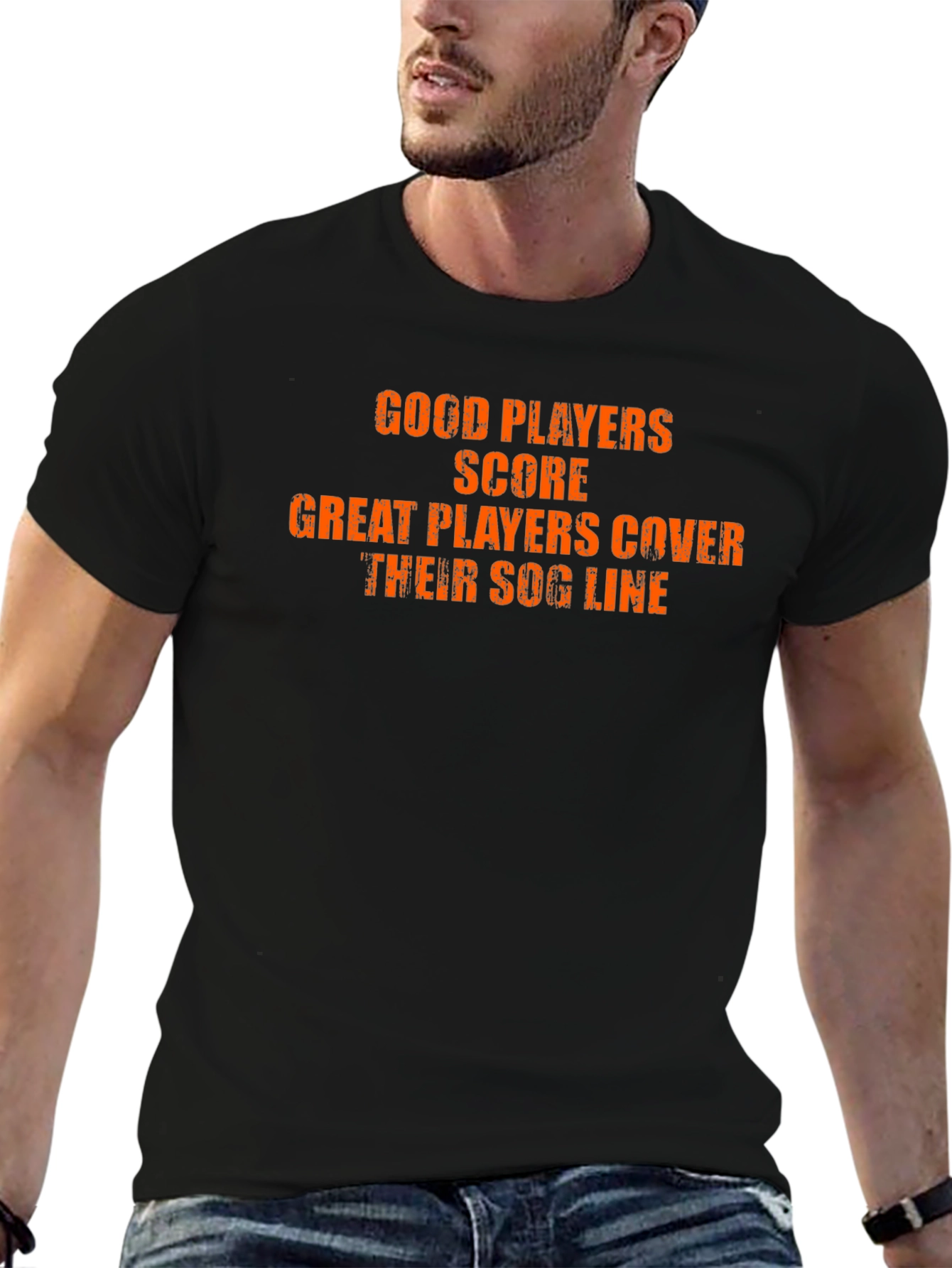 Black Good Players Score Graphic Tee - Black Cotton Blend view 6