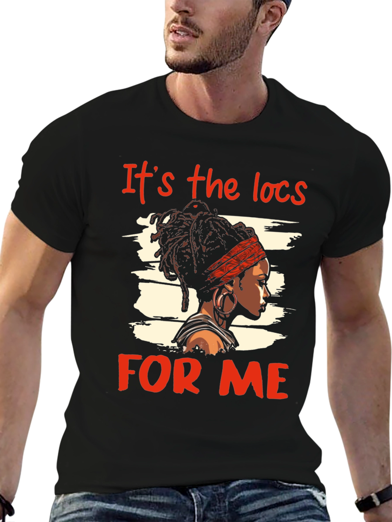 Black It's the Locs For Me T-Shirt - Black view 6